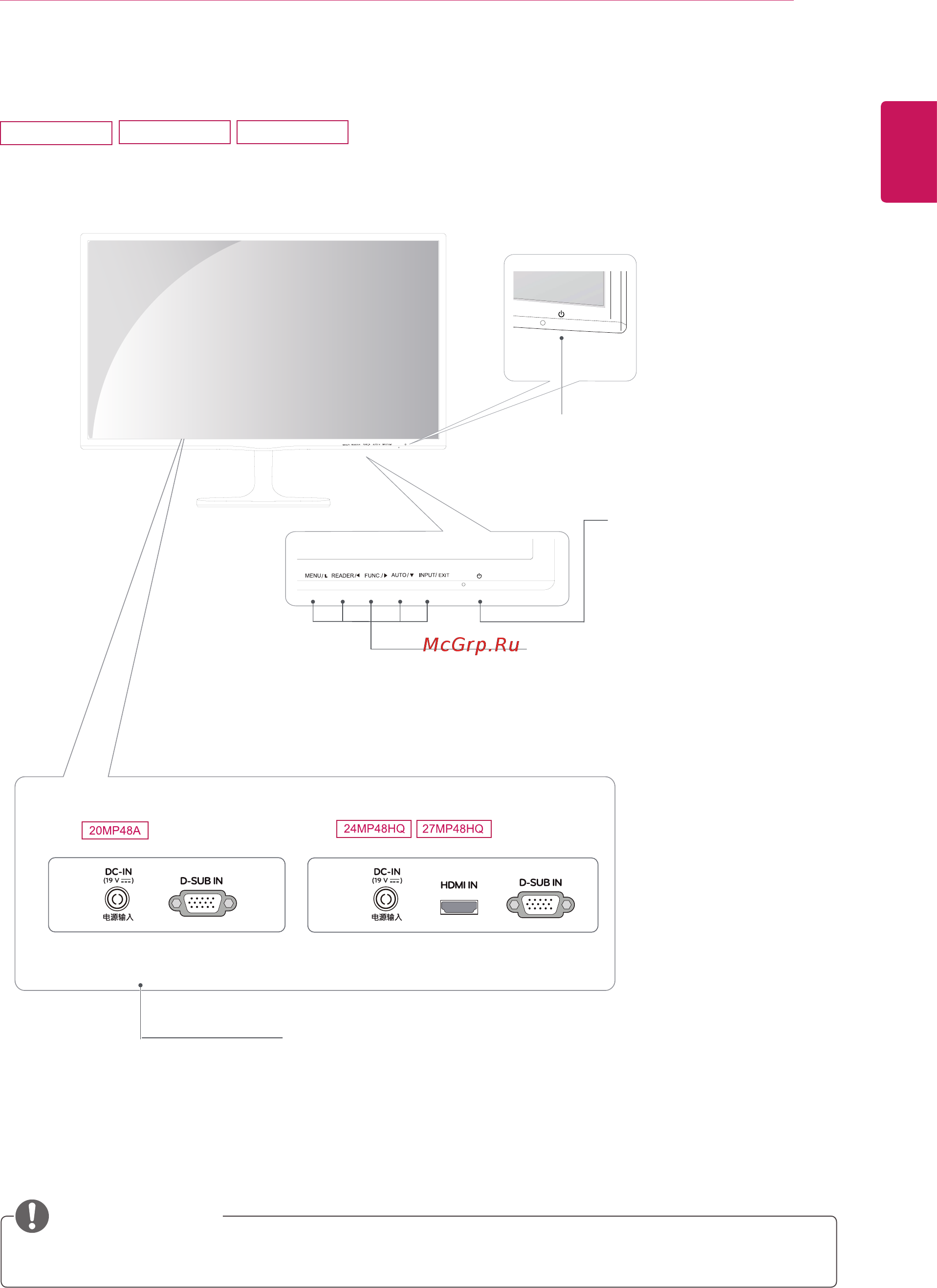 LG 20MP48A-P [7/44] Составляющие и кнопки