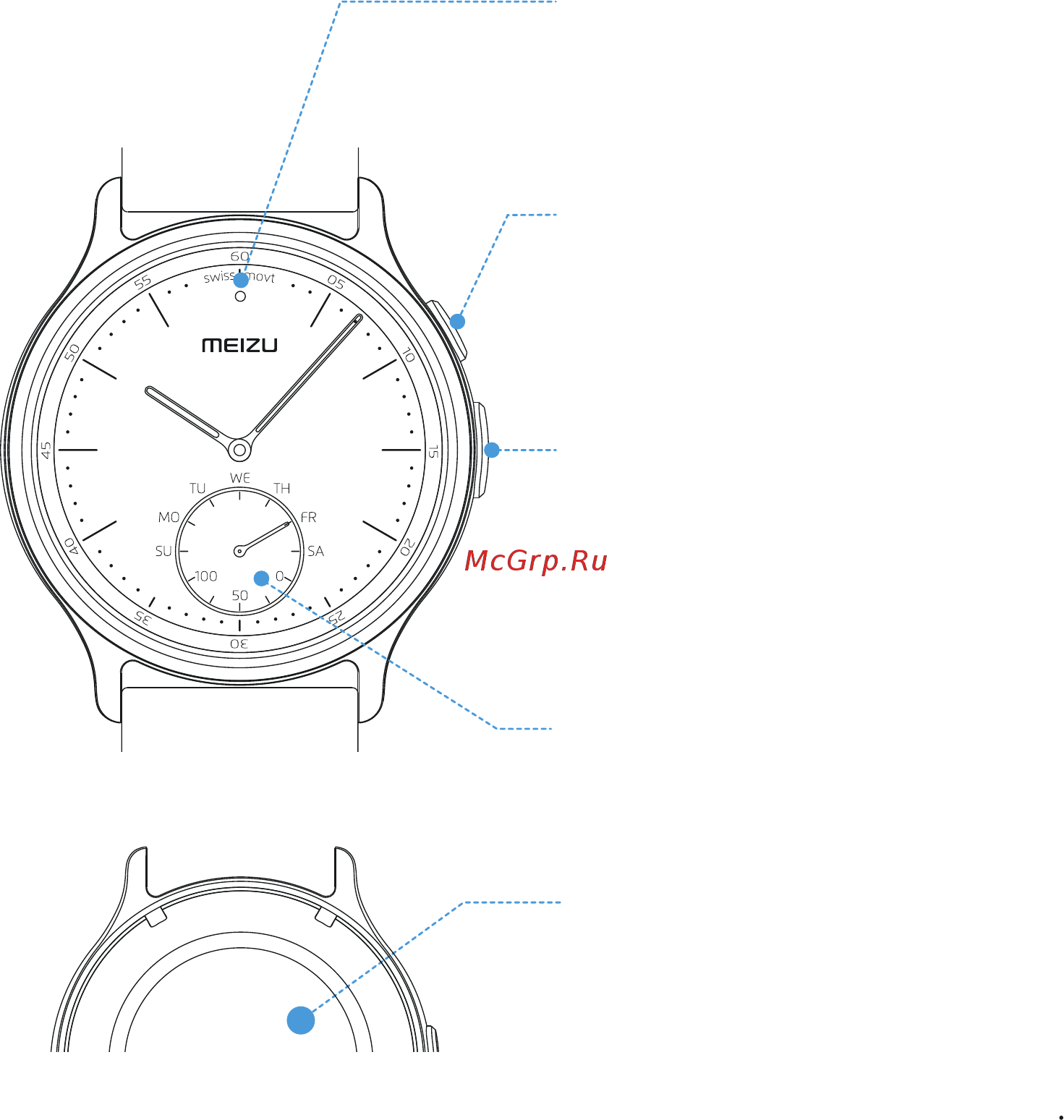 Meizu MZWA1S Leather Silver [3/8] Главная кнопка 3h