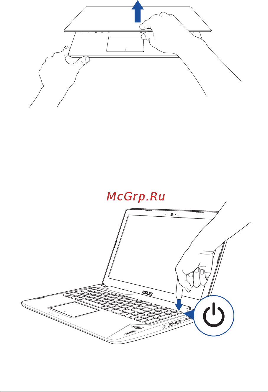 Asus GL502VM-FY005T [28/116] Откройте крышку