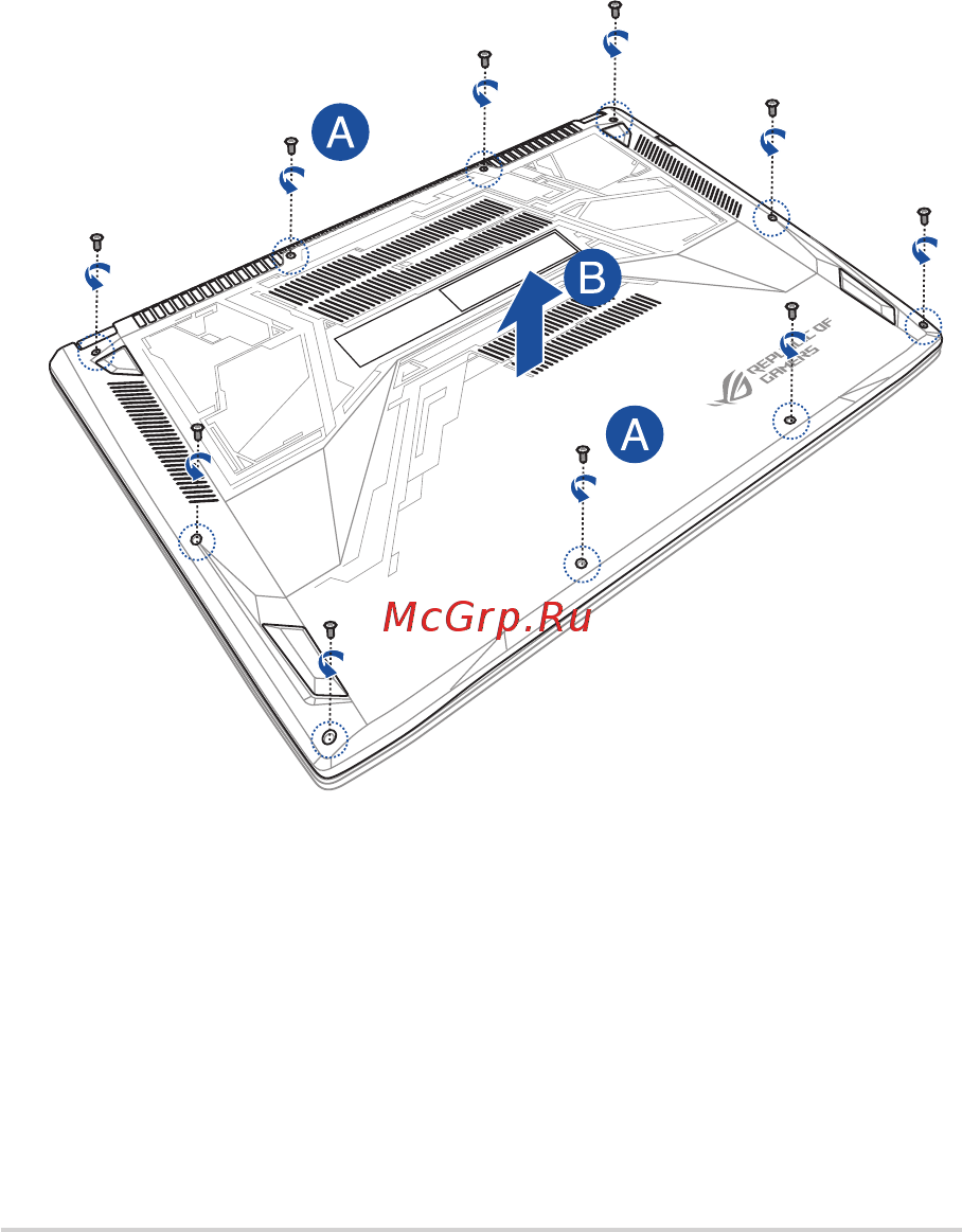 Asus GL502VM-FY005T [76/116] Снятие крышки отсека