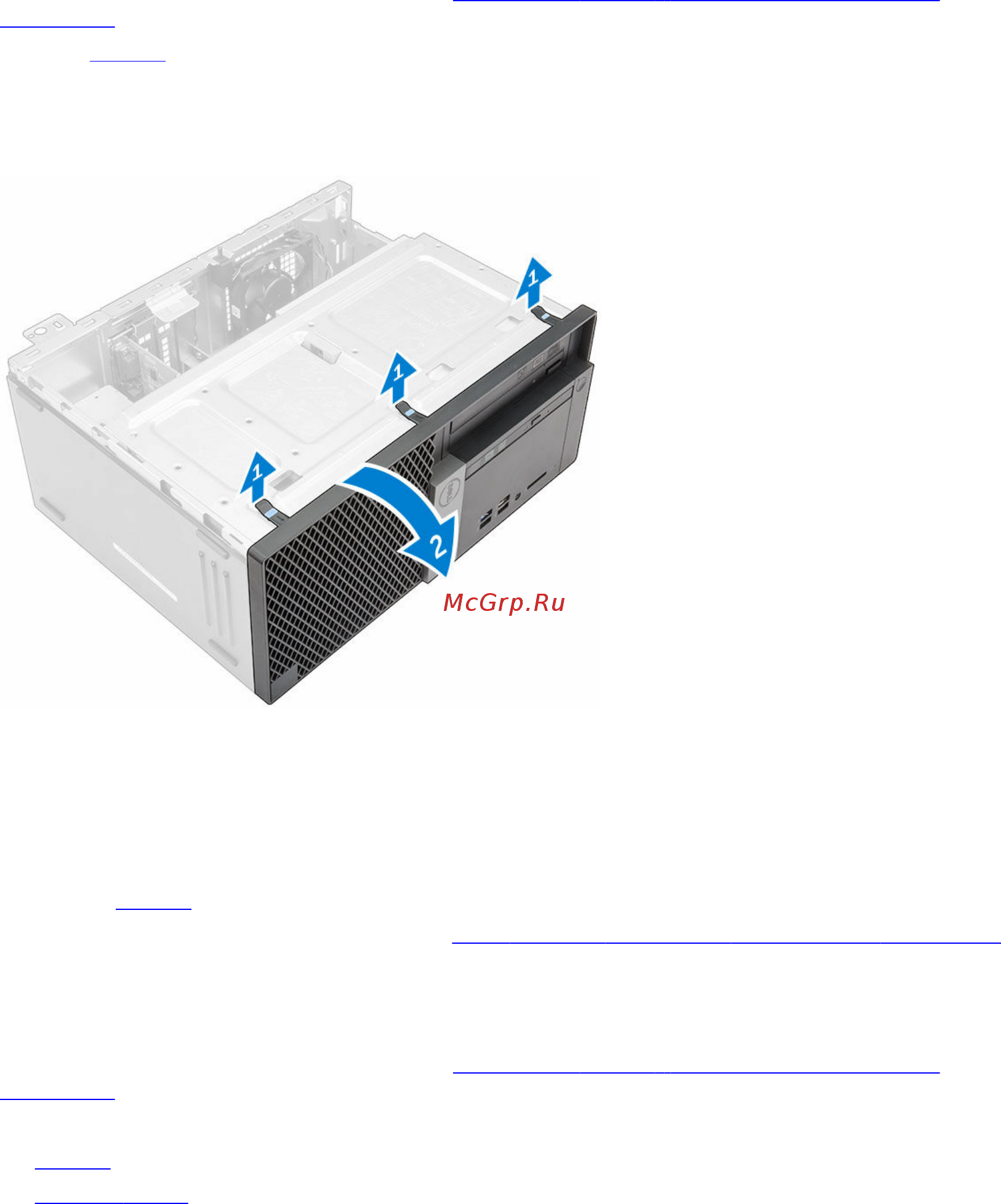 Dell Optiplex 7040-0132 [9/58] Снятие лицевой панели