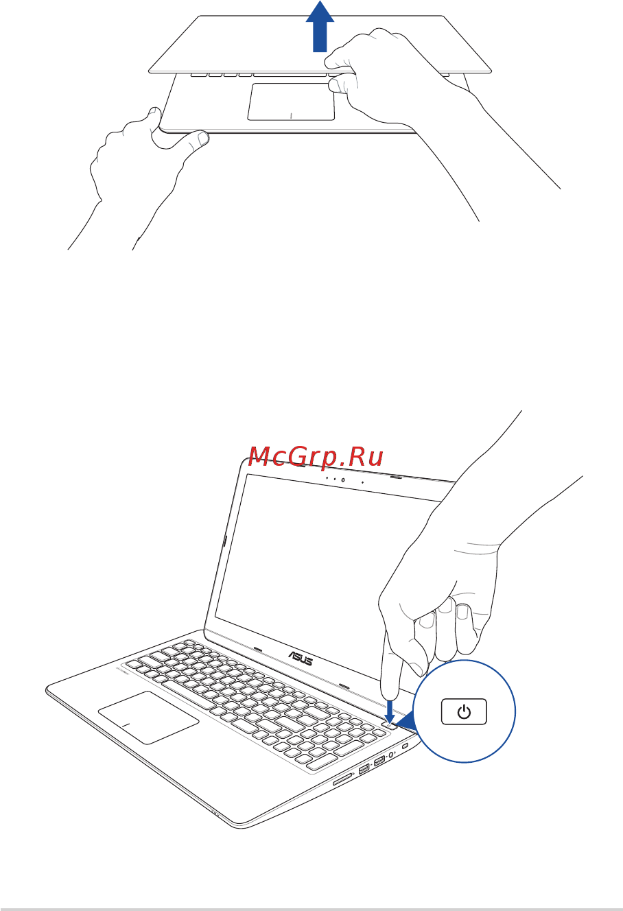 Asus K501UX-DM771T [28/106] Откройте крышку
