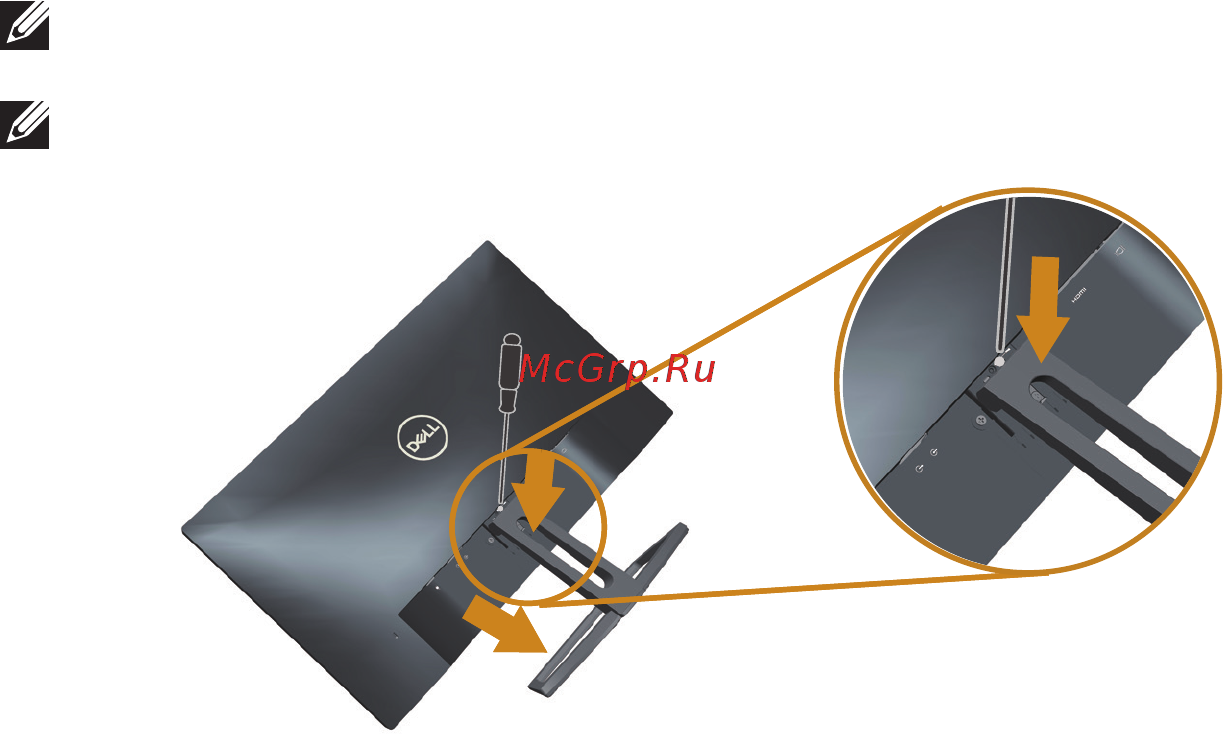 Dell S2318HN [16/49] Отсоединение стойки монитора
