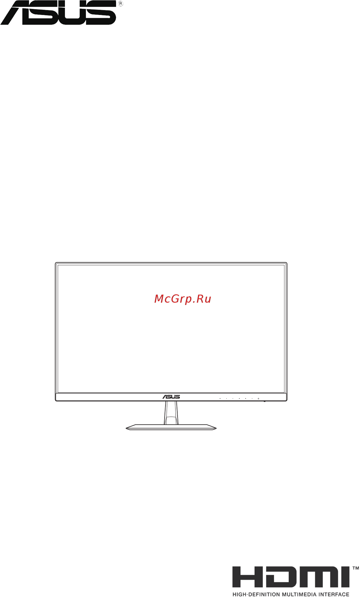 Asus VZ249HE Black Инструкция по эксплуатации онлайн