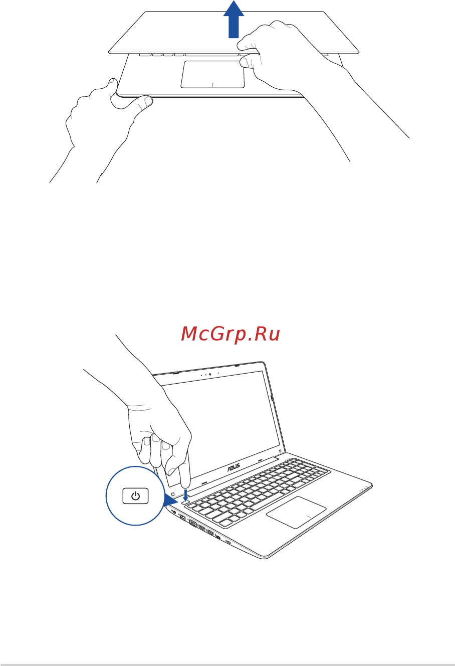 Asus X756UQ-T4216T [30/120] Откройте крышку