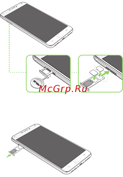 Asus ZenFone 4 Max ZC554KL 16Gb Gold (4G009RU) [6/13] Установка карты nano sim microsd