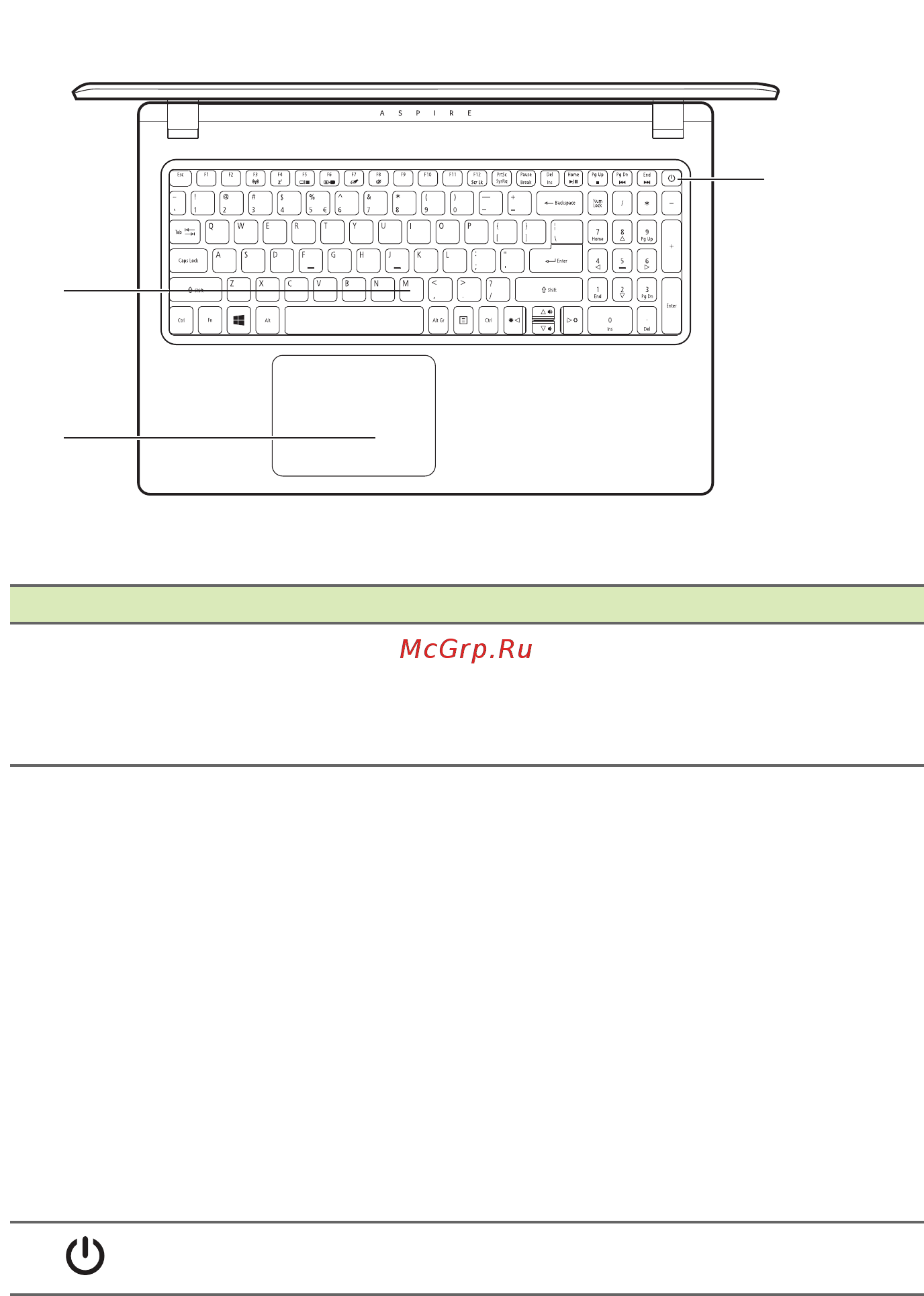 Acer A315-21G-41DY NX.GQ4ER.001 [11/84] Вид клавиатуры
