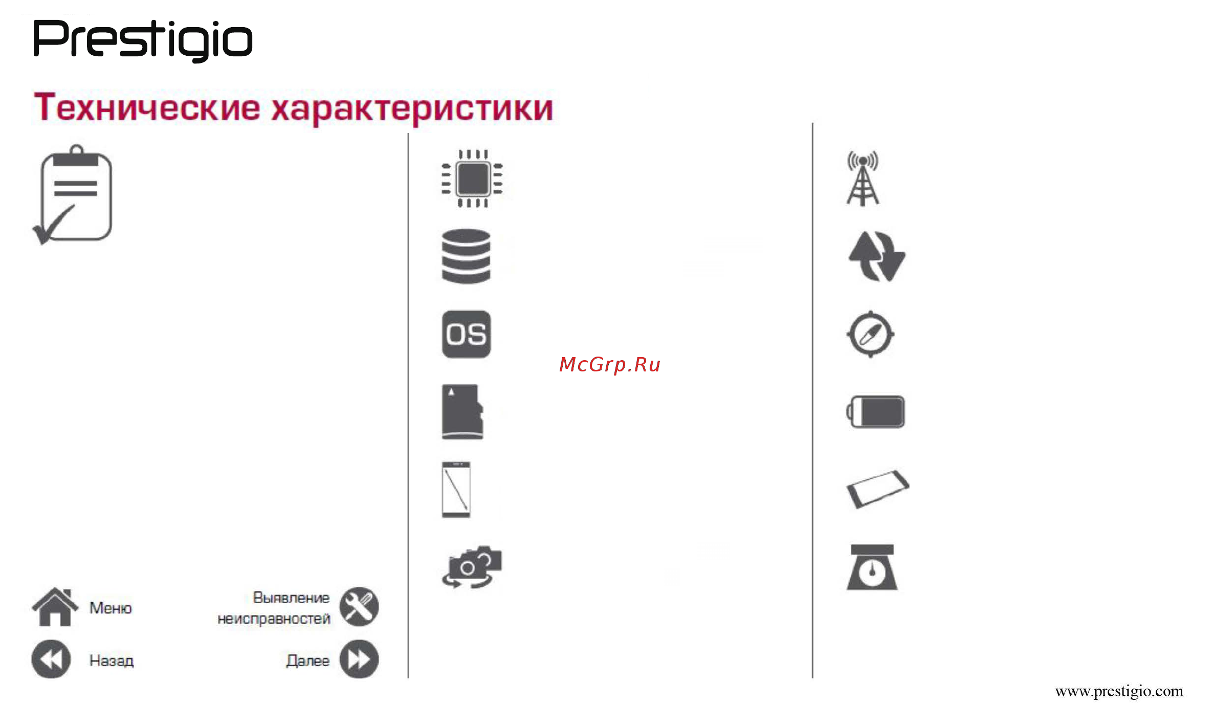 Prestigio Muze B7 Duo Gold (PSP7511) Инструкция по эксплуатации онлайн [37/39] 244014