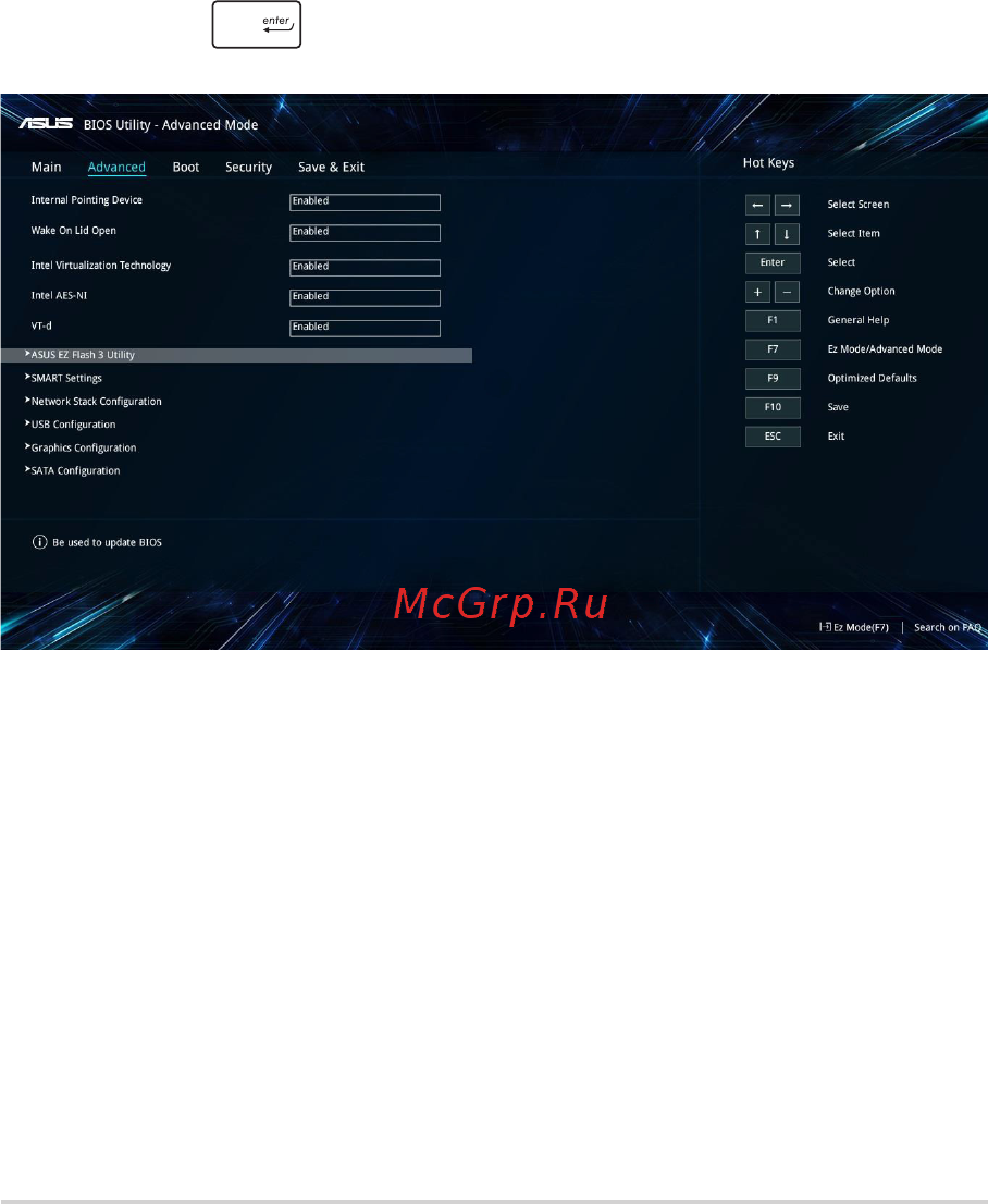 Asus ROG Strix GL702VS-BA190T [70/116] Для обновления bios выполните следующее