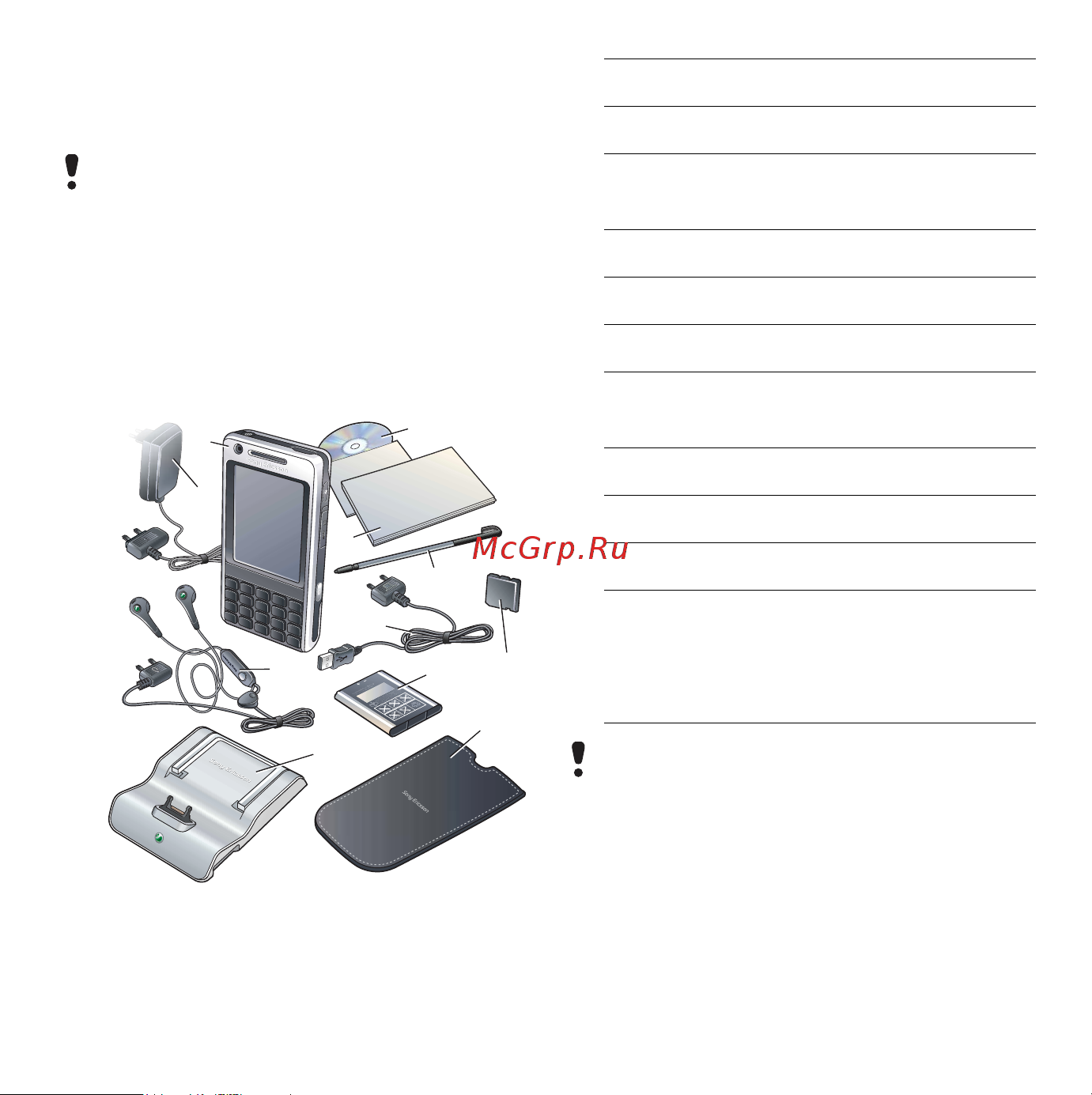 SonyEricsson P1i [7/79] Комплект поставки