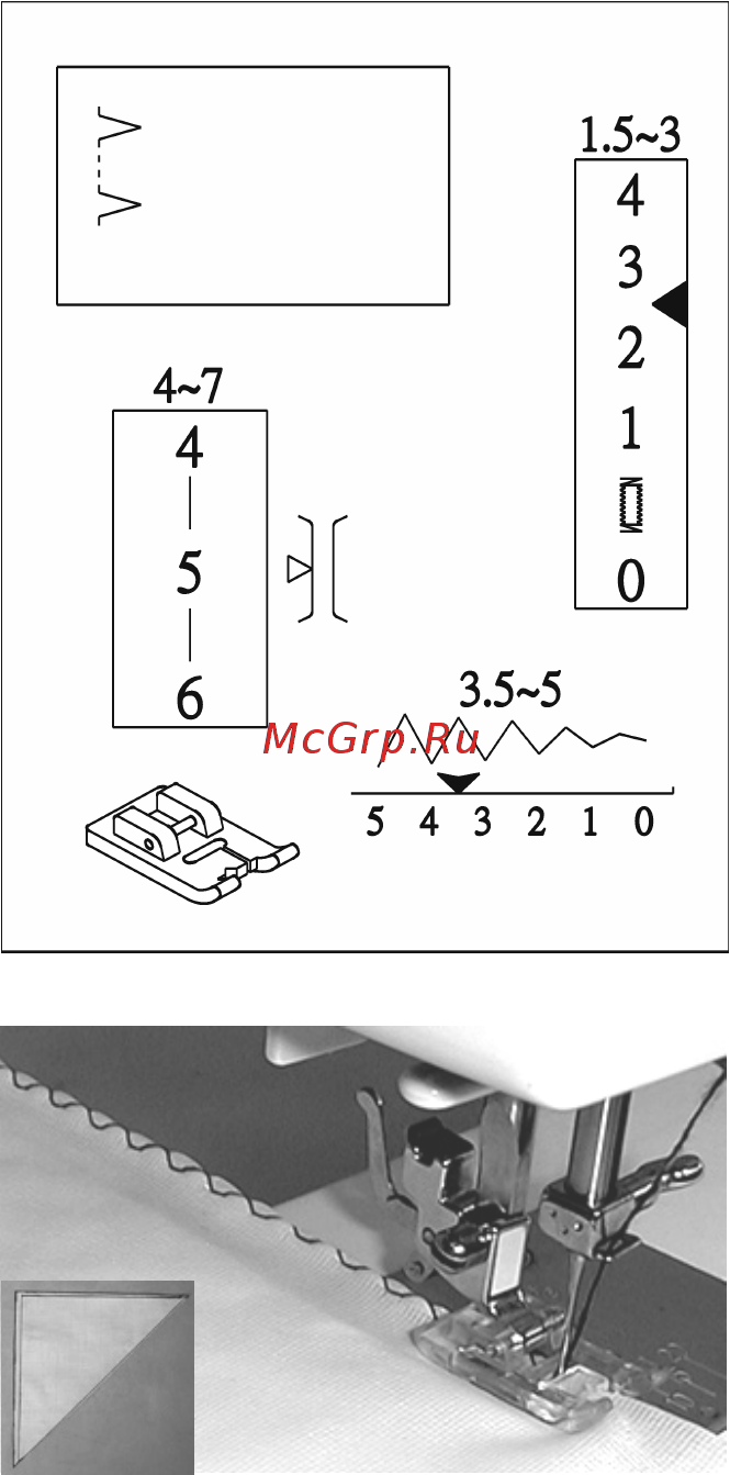 Elna 520 [33/66] Шов ракушка