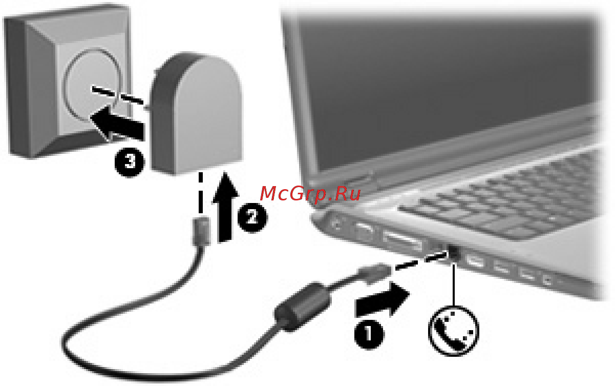 HP Pavilion a6180ru [82/261] Подключение адаптера кабеля модема для конкретной страны