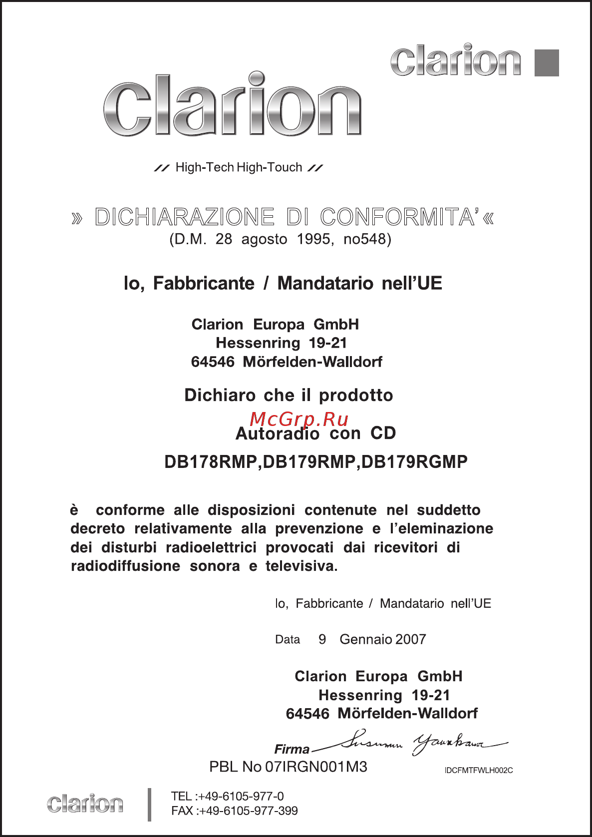 Clarion DB 179 RGMP [27/28] Gbaítorí