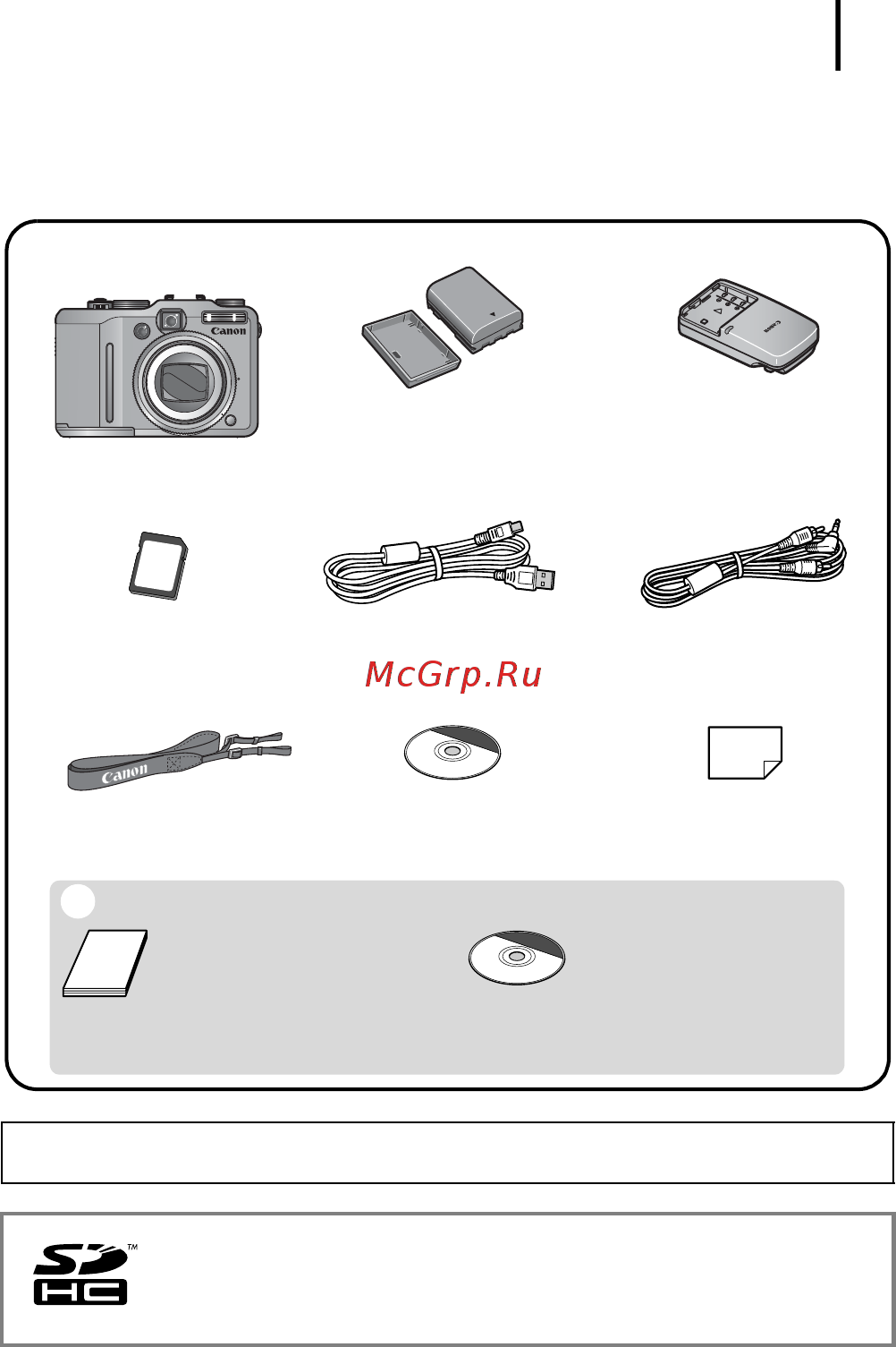 Canon G9 [3/274] С этой камерой можно использовать карты памяти sd sdhc multimediacards mmcplus и hc mmcplus в настоящем руководстве для этих карт используется общий термин карта памяти