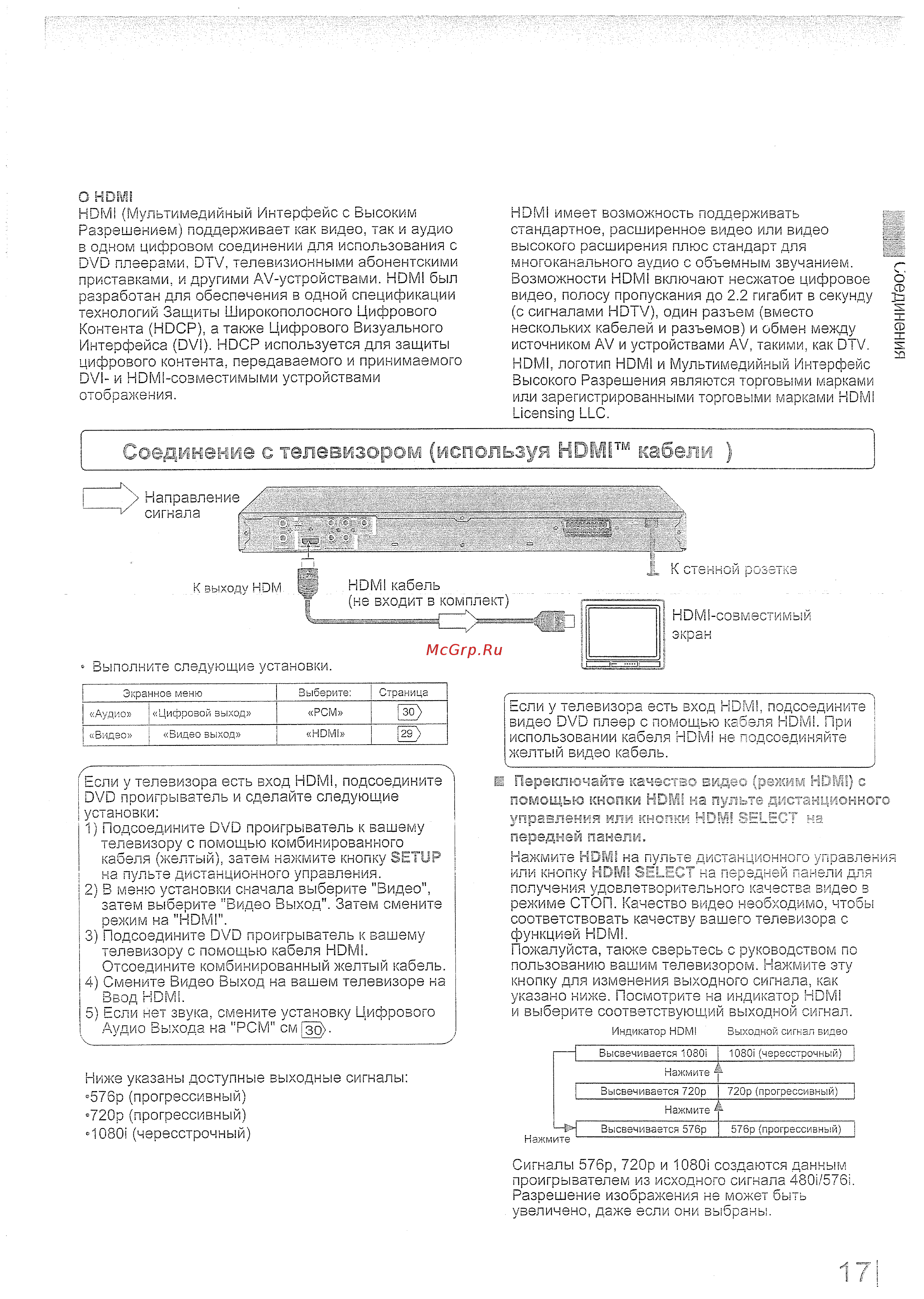Toshiba SD-780 KR [17/37] Соединение с телевизором используя нем кабель