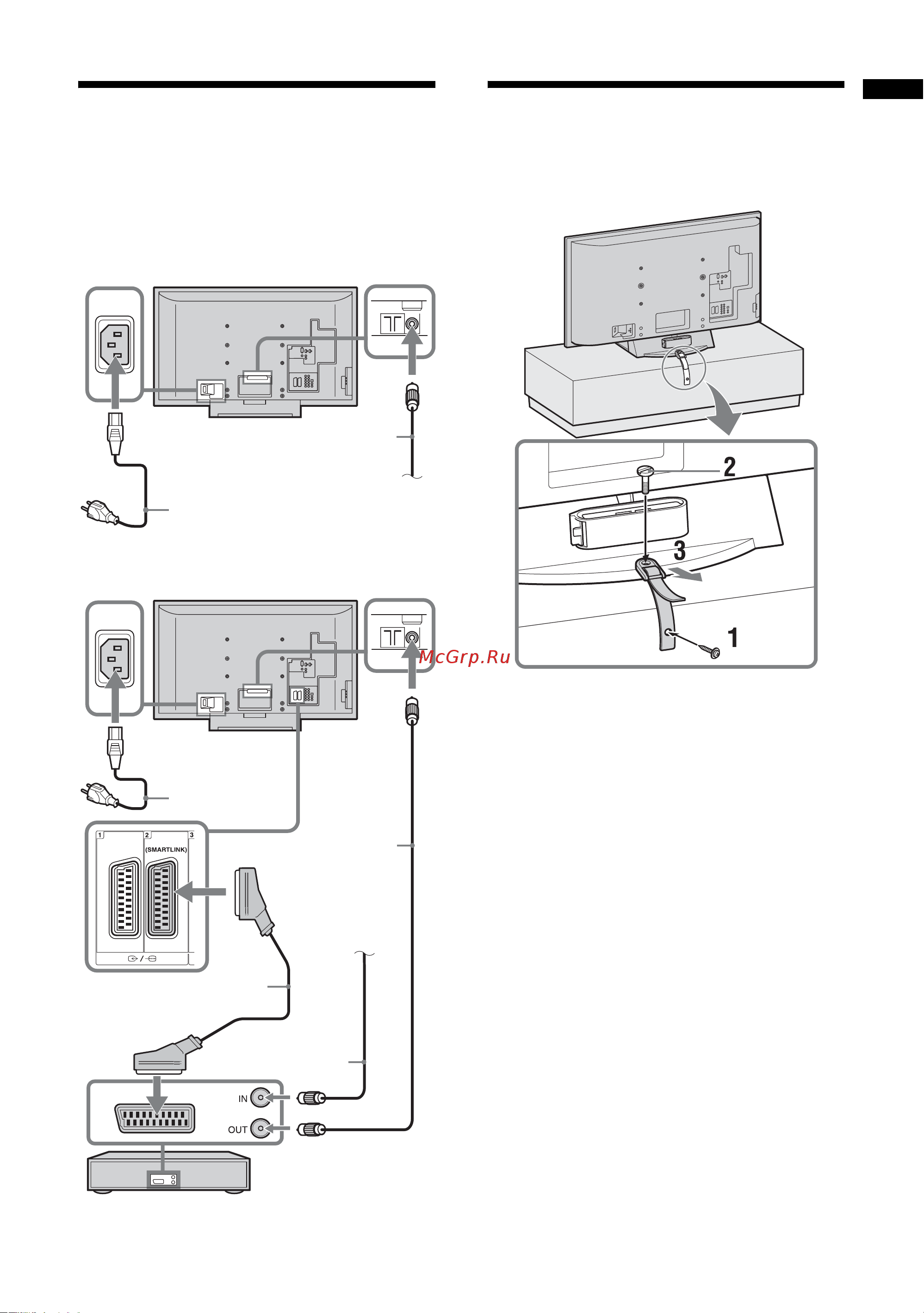 Sony KDL-70 X3500 [5/62] Подсоединение антенны кабеля видеомагнитофона