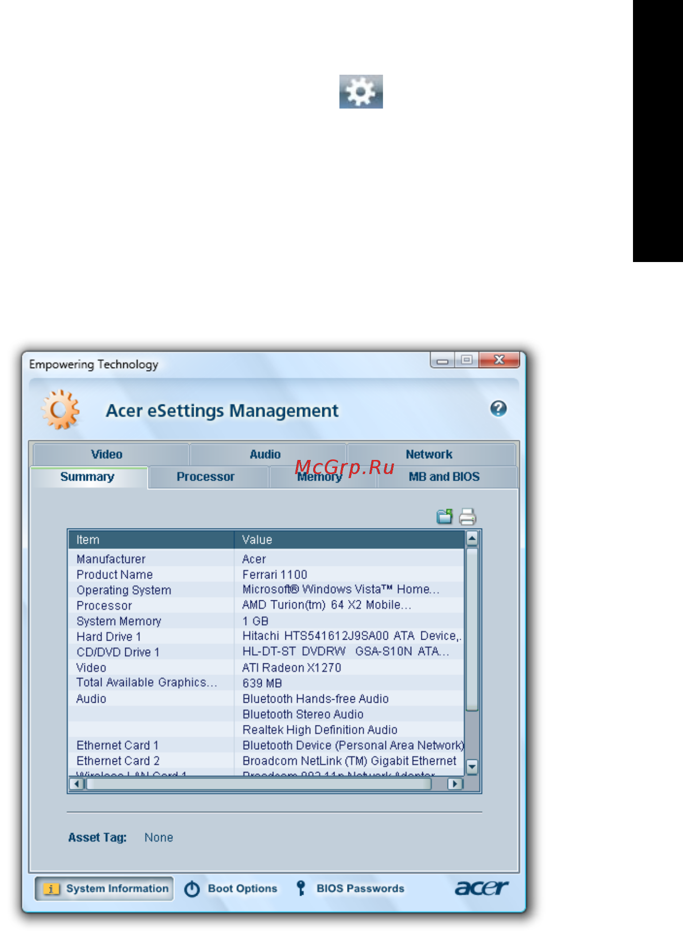 Acer FR1100-704G25Mi [37/116] Acer esettings management