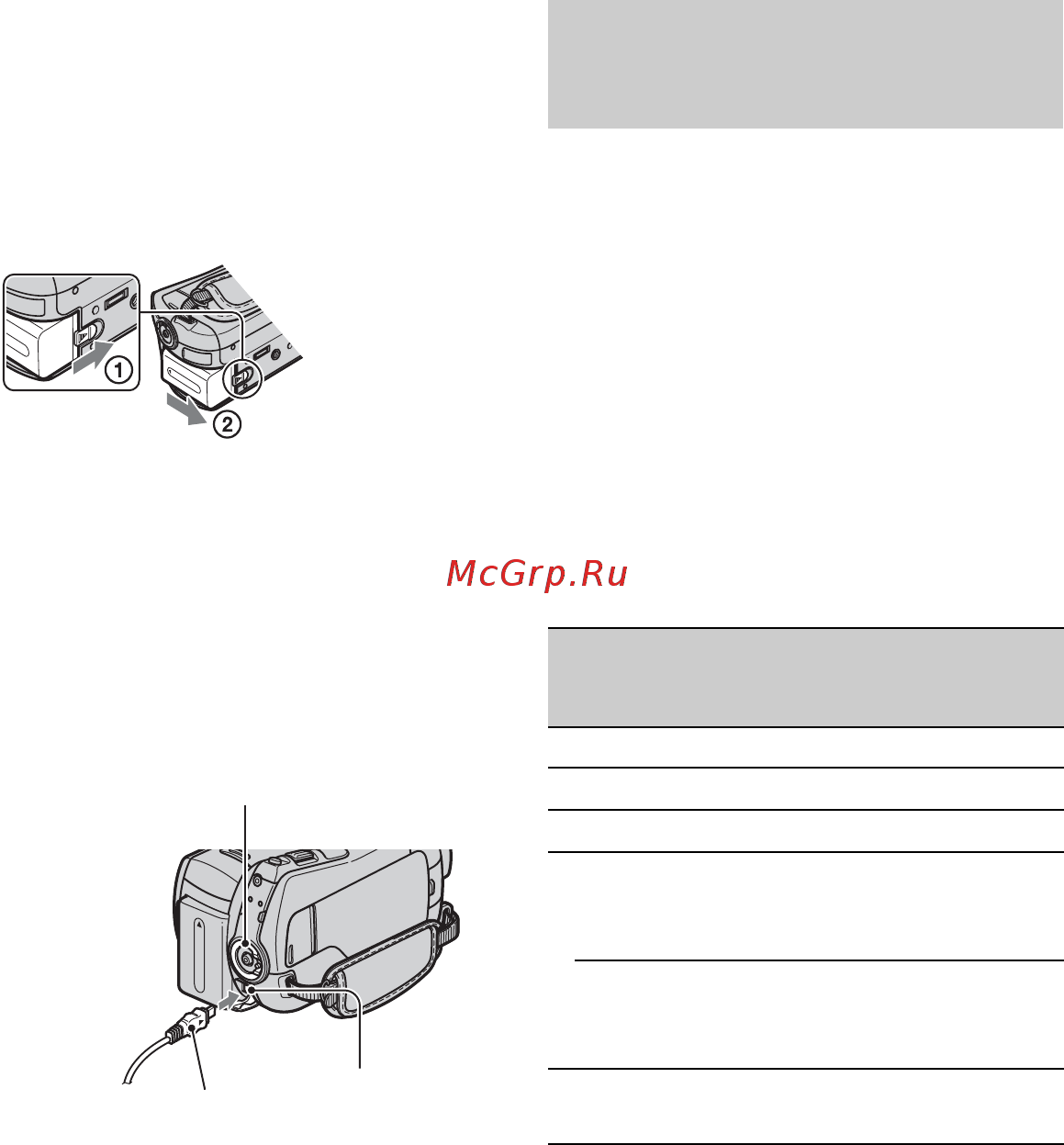 Sony HDR-SR10 E(HD) Black [10/46] Время зарядки приблизительное время полной зарядки полностью разряженного аккумулятора в минутах
