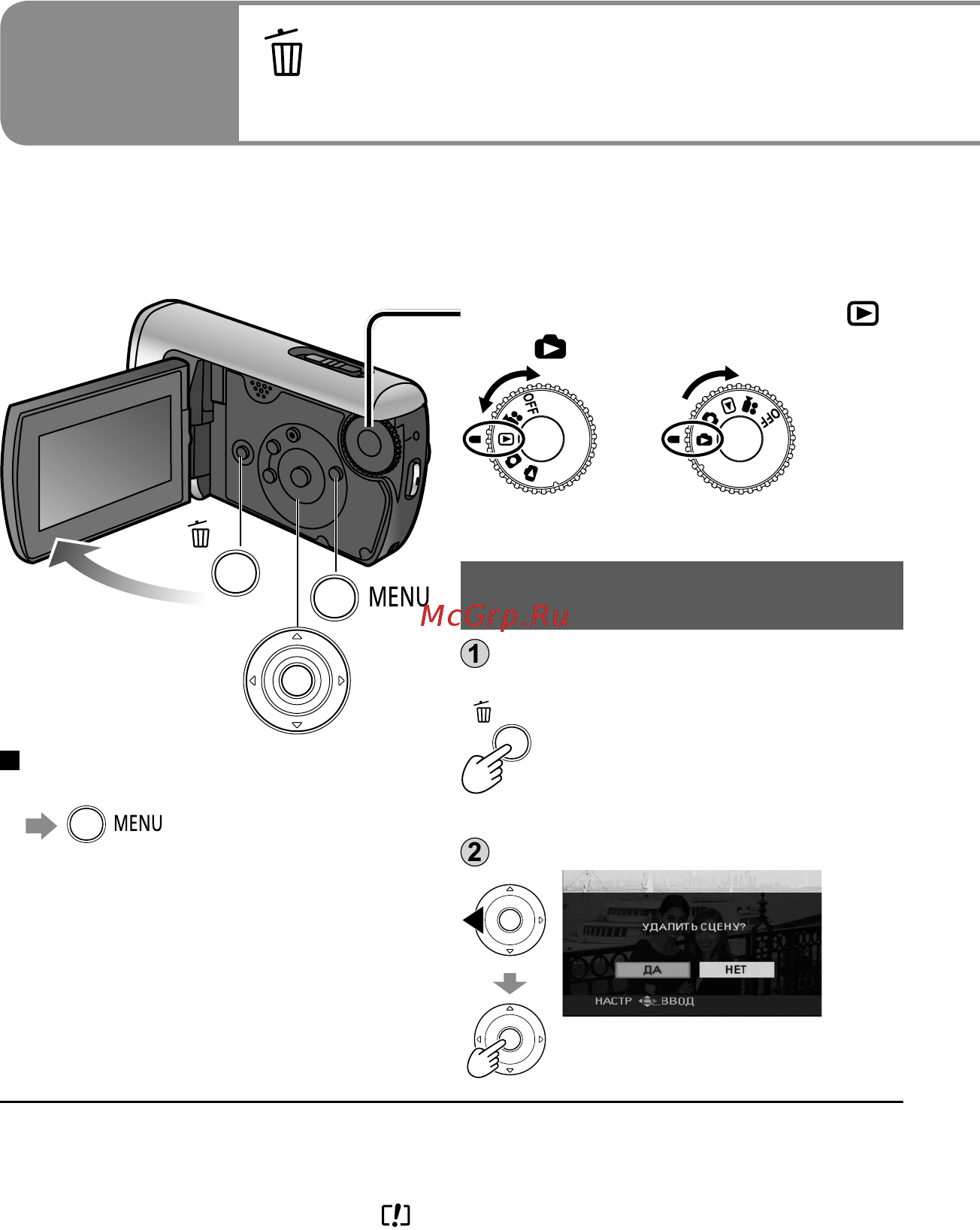 Panasonic SDR-SW20EE-R Red [50/96] Удаление фильмов фотоснимков