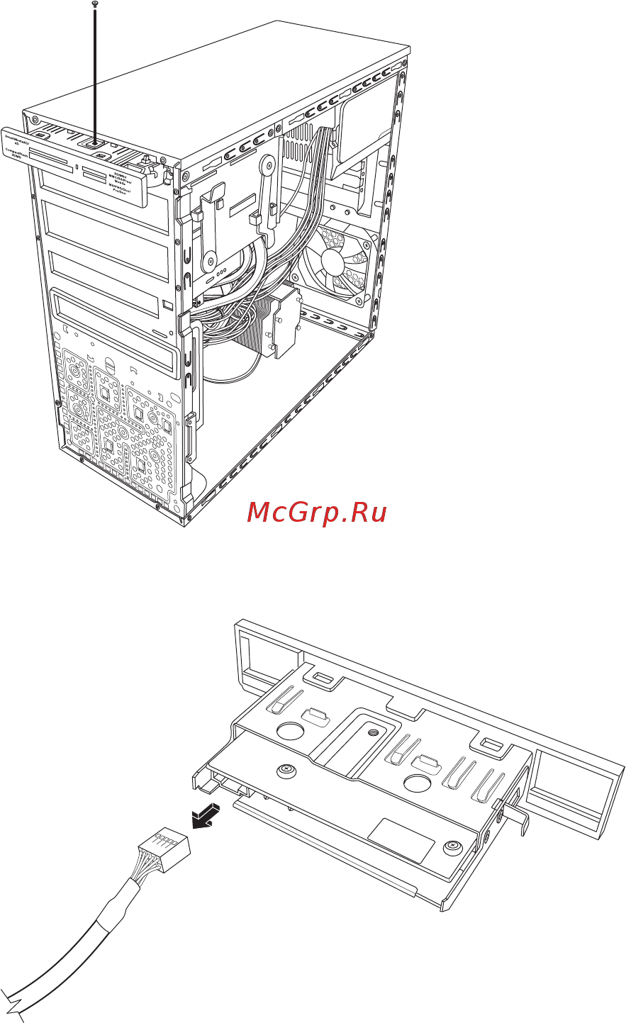 HP Pavilion a6330ru [21/360] Удаление считывателя карт памяти