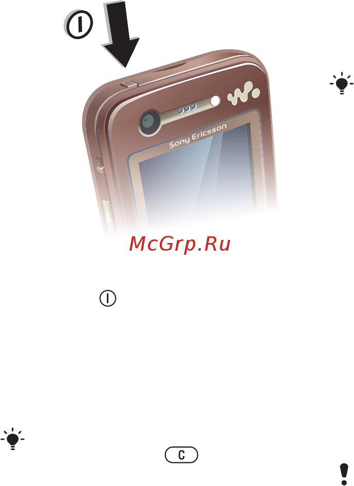 SonyEricsson W890i brown [9/101] Включение телефона