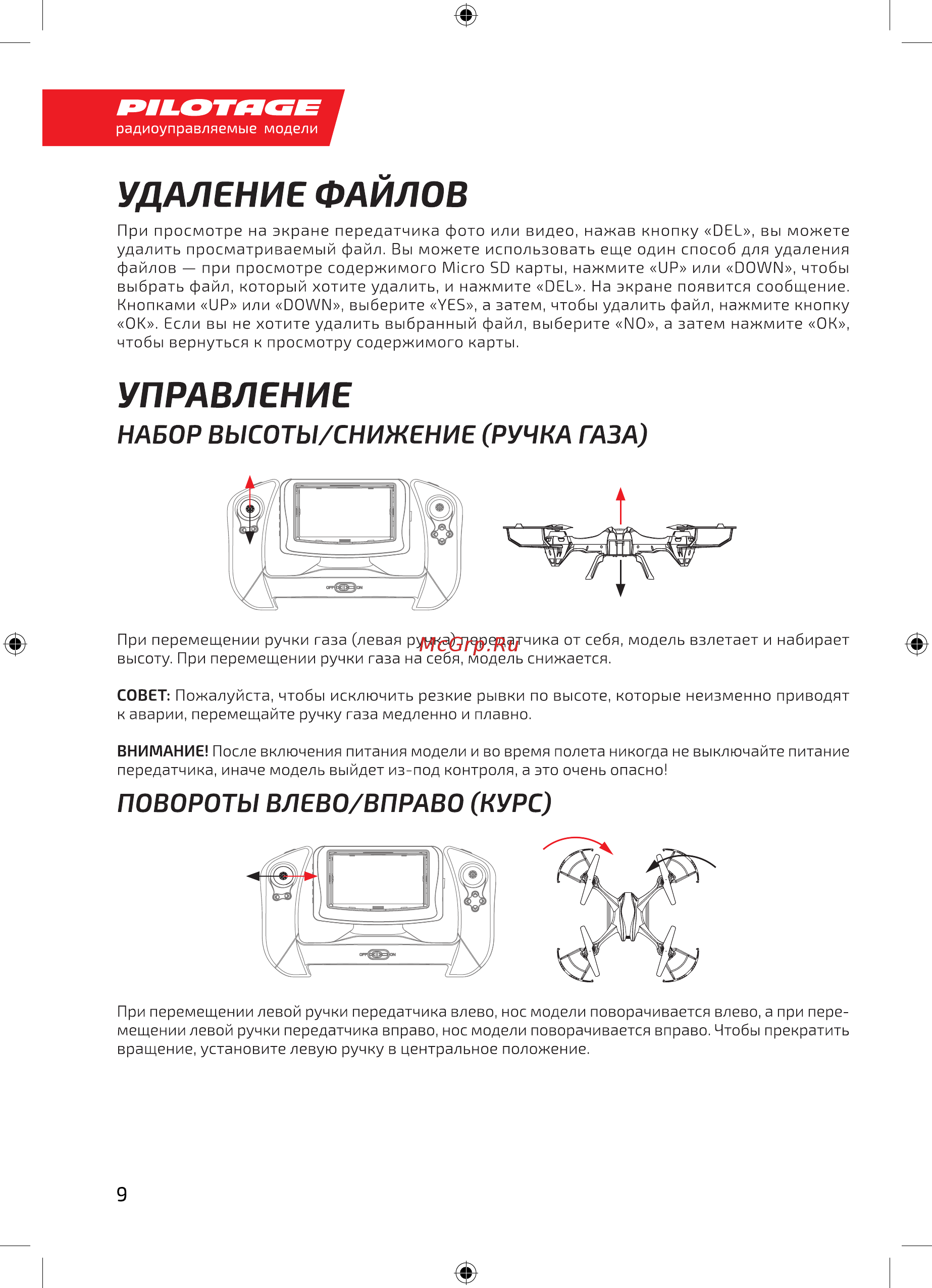 Pilotage Spydrone FPV (RC39923) [10/16] Набор высоты снижение ручна газа