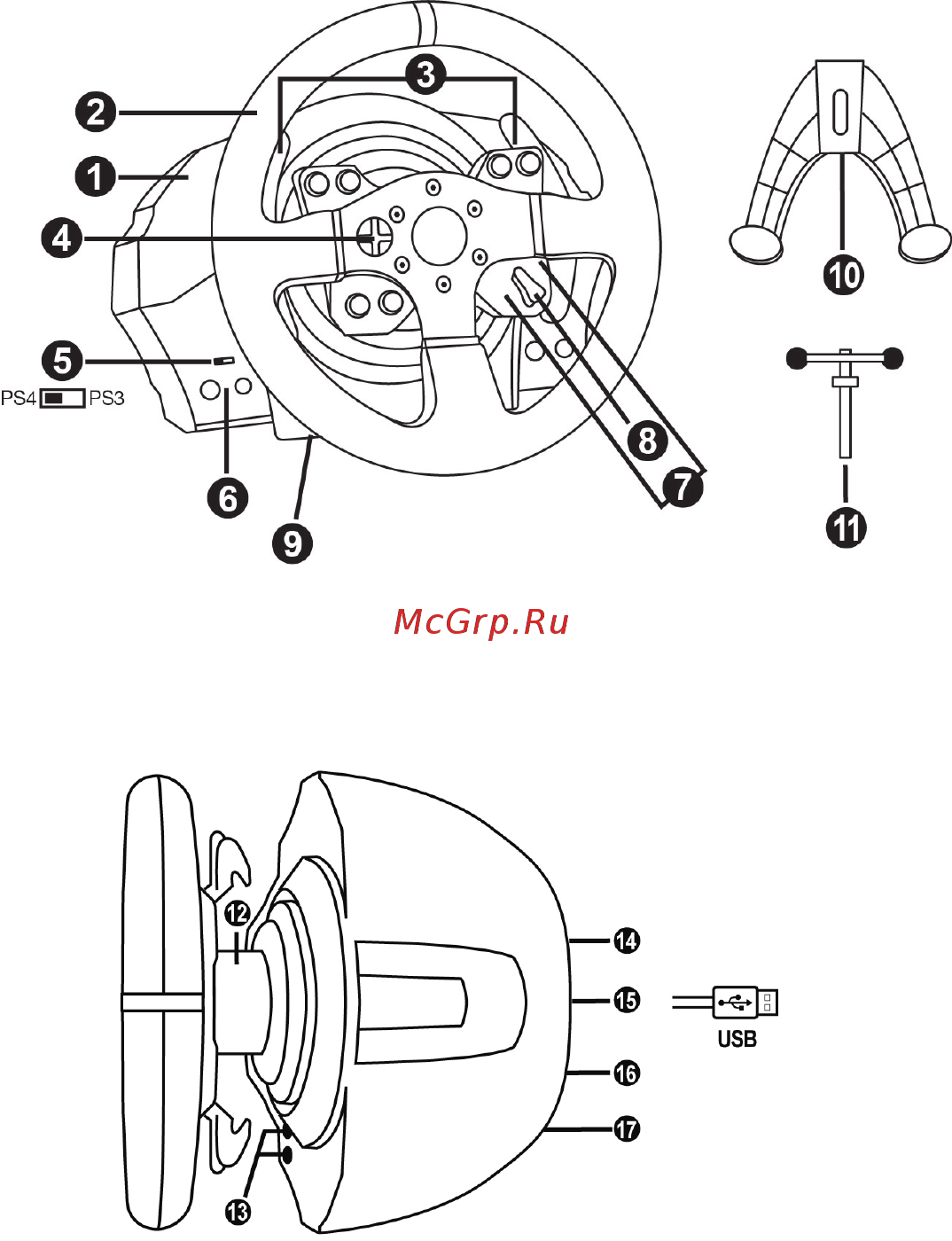 Thrustmaster Руль T300RS Ferrari GTE (TM 4160609) [2/18] Технические характеристики