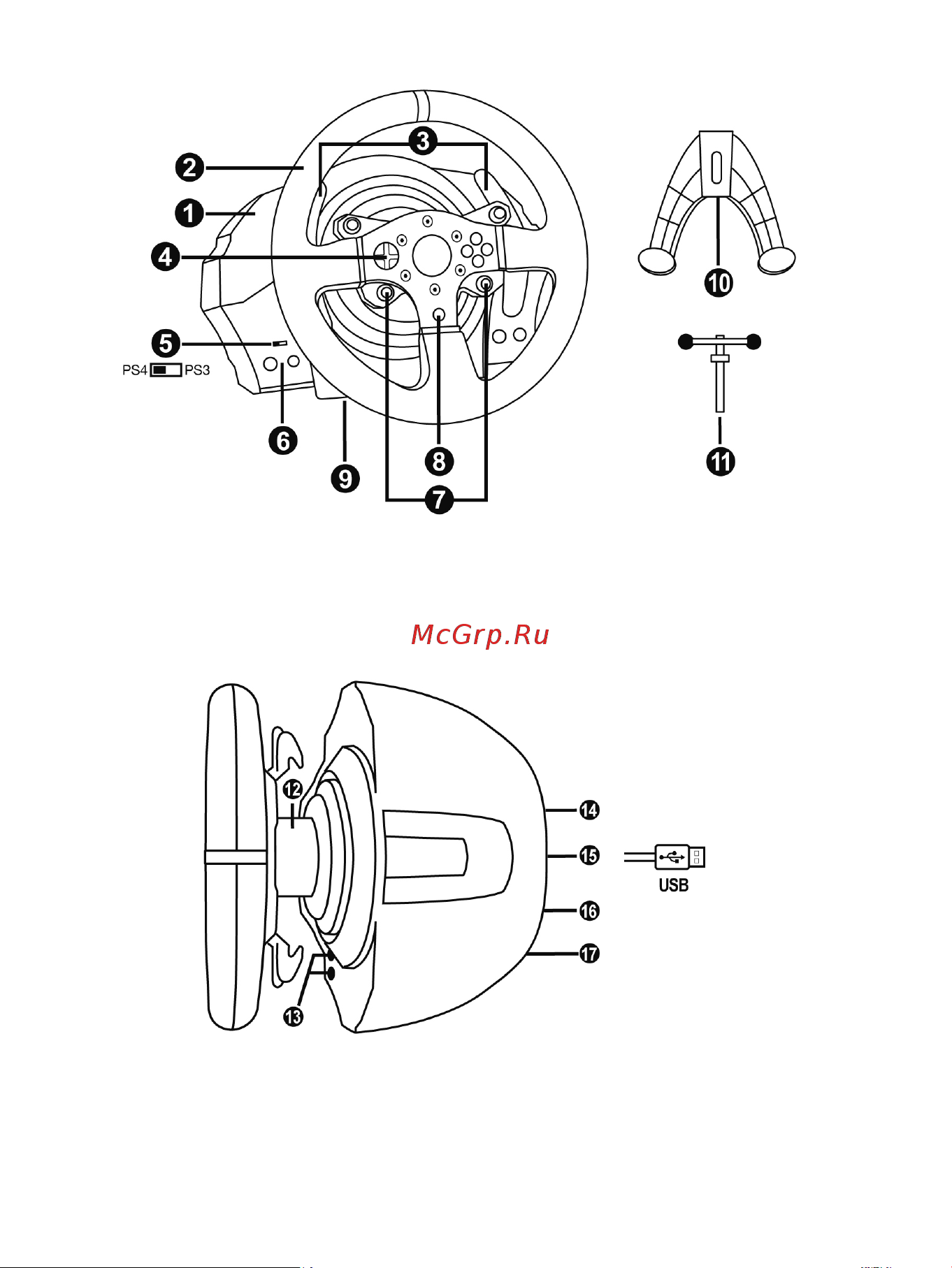 Thrustmaster Руль T300 RS (4160604) [2/18] Технические характеристики