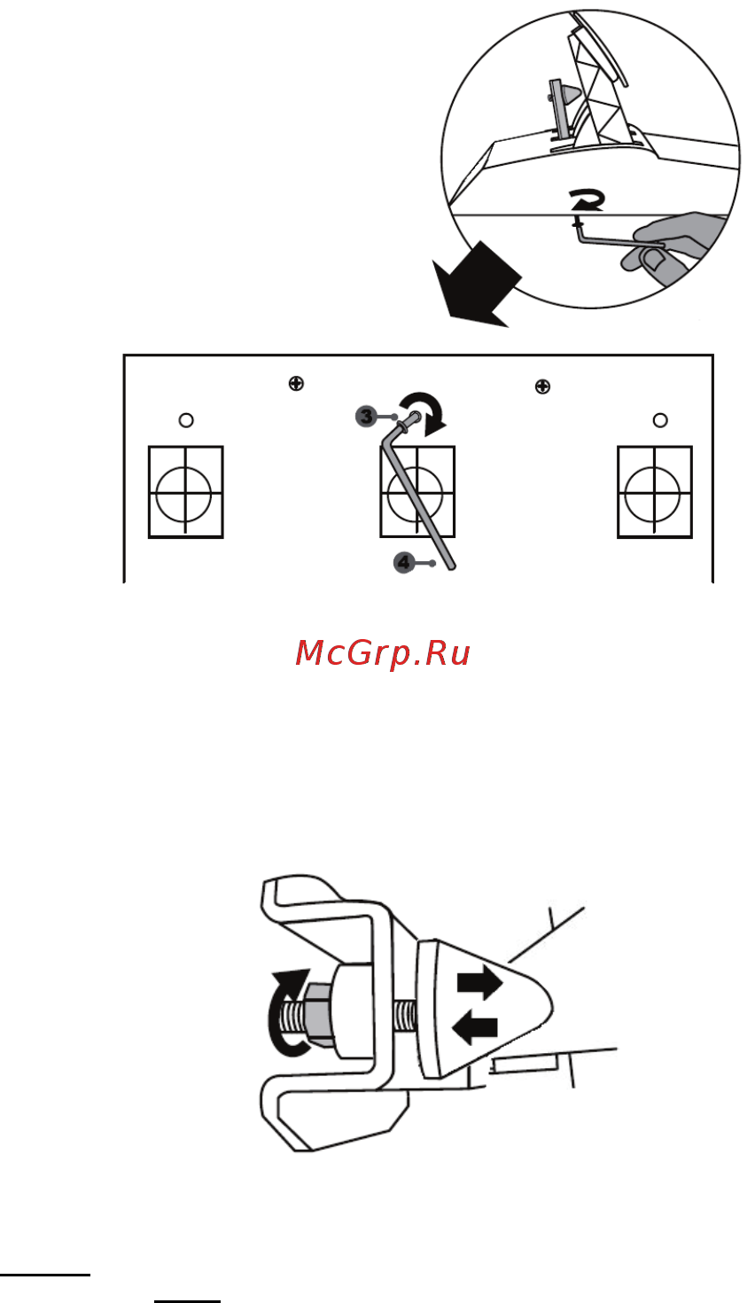 Thrustmaster Педали T3PA (4060056) [8/11] Регулировка шага педали тормоза и силы сопротивления