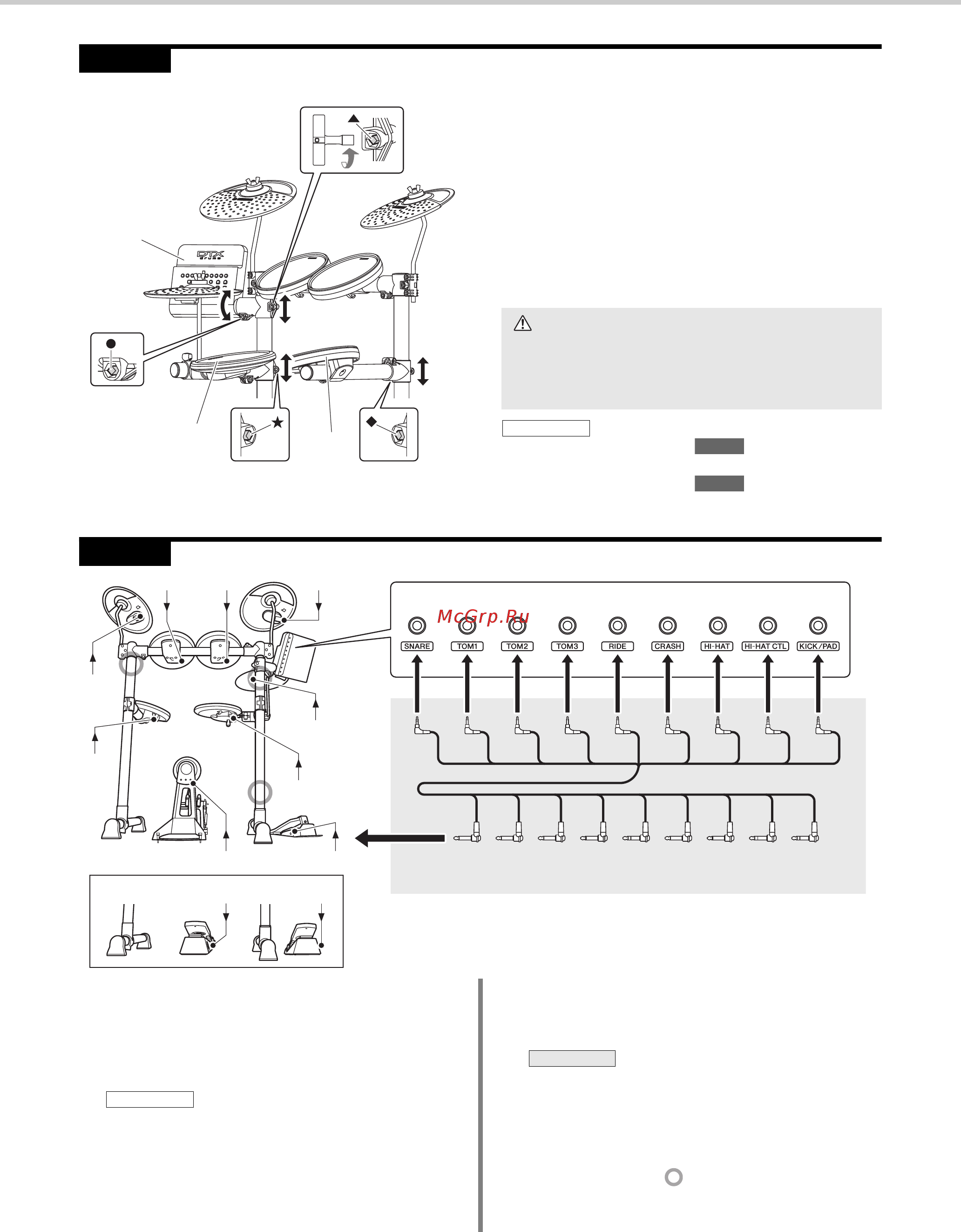 Yamaha DTX400K [18/68] Подключение пэдов к модулю ударных