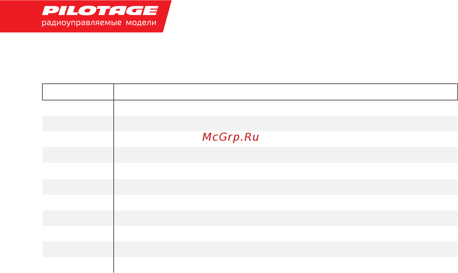Pilotage Phantom FPV edition с камерой, RTF (RC49581) [24/28] Список запчастей