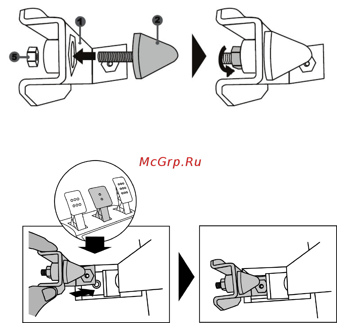 Thrustmaster T300 RS GT Edition (4160681) [20/24] Установка конусообразного стопора конфигурация conical rubber brake mod