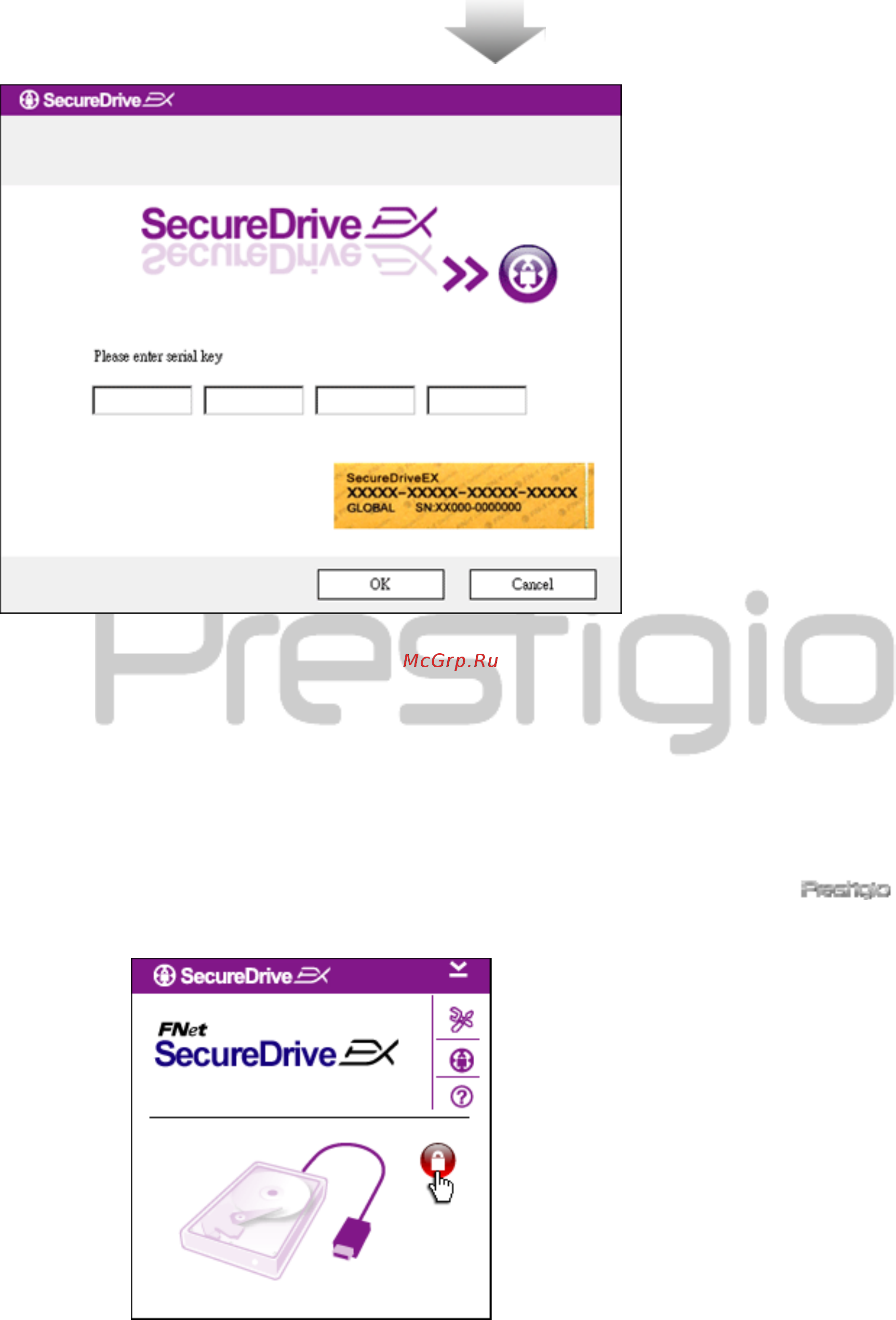 Prestigio Styl.100GB 1.8'' BR [13/38] Установка пароля