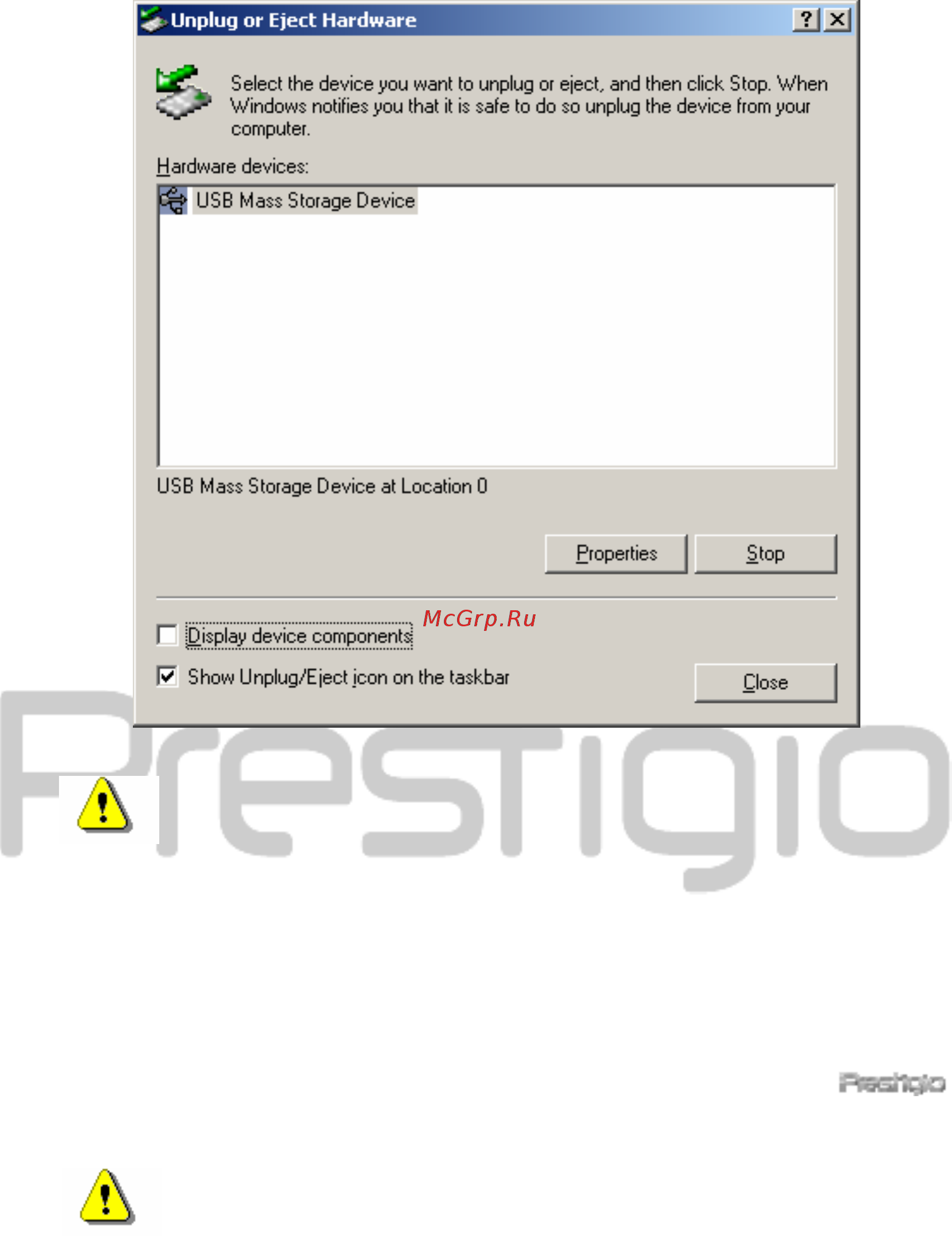 Prestigio Styl.100GB 1.8'' BR Инструкция по эксплуатации онлайн [8/38] 354071