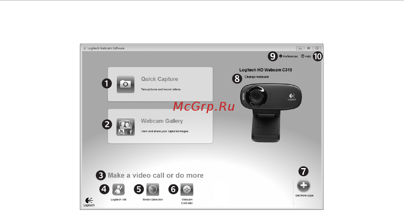 Logitech C310 Black (960-000638) [8/94] Navigatingthelogitechwebcamsoftware