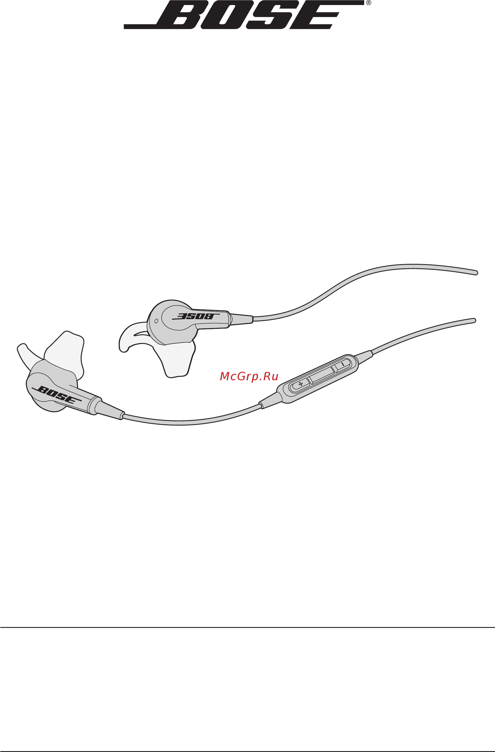 Bose SoundSport Black/Blue to Apple Инструкция по эксплуатации онлайн