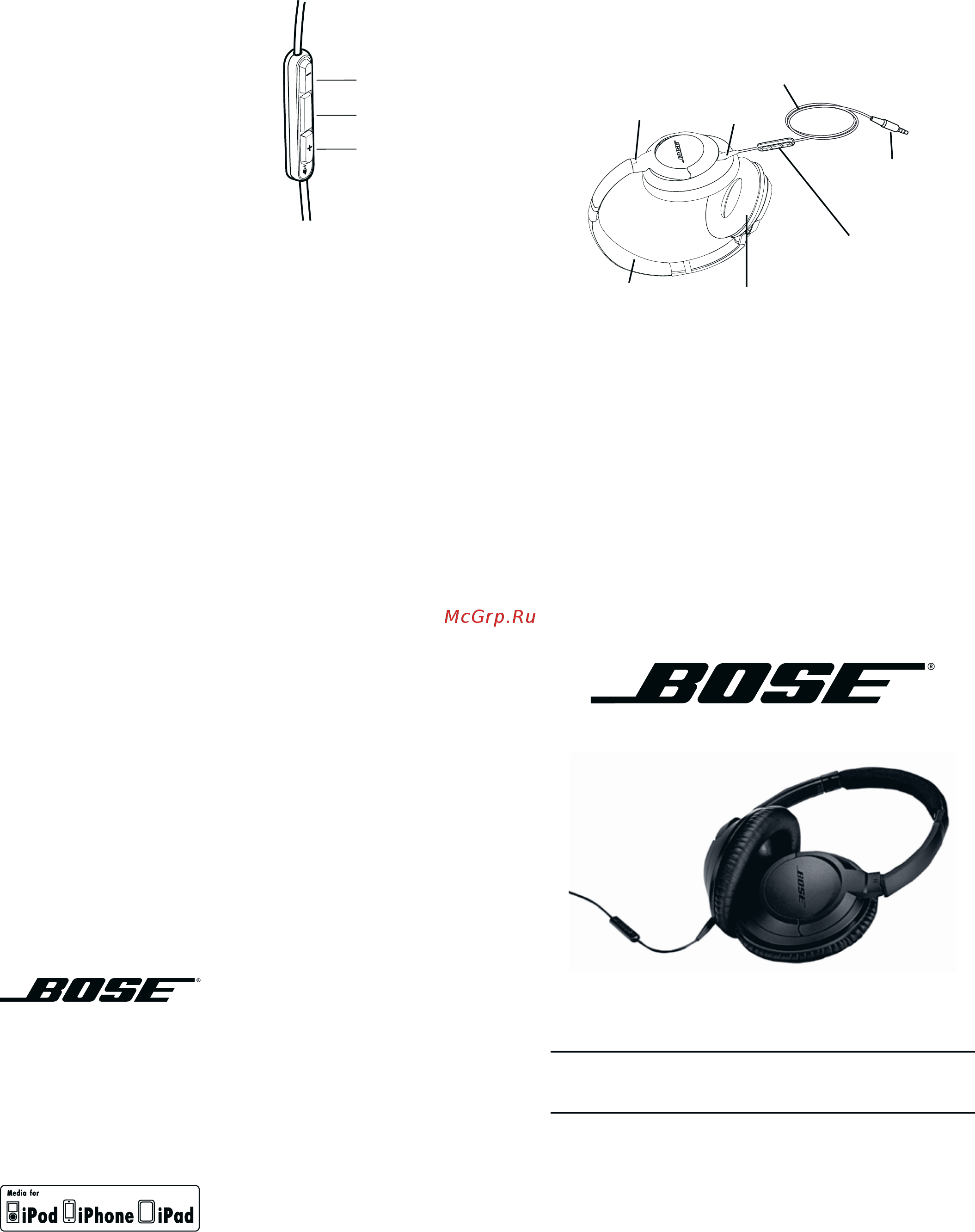 Bose SoundTrue Around-Ear II Charcoal Black to Apple Инструкция по эксплуатации онлайн
