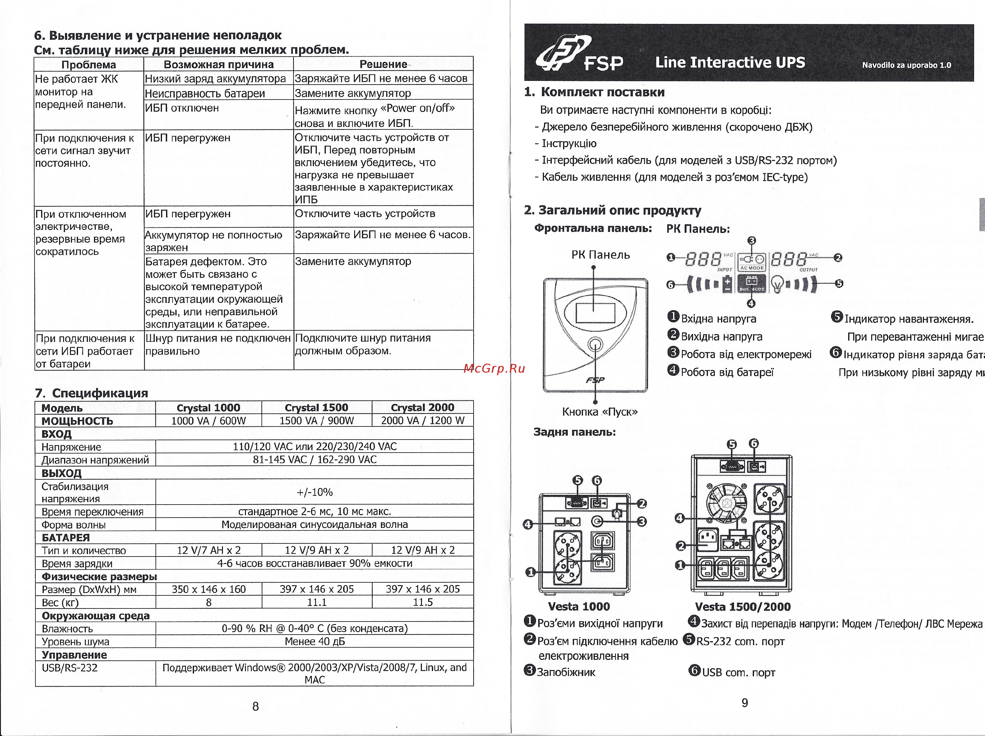 FSP CRYSTAL-1000 [3/3] Line interactive ups