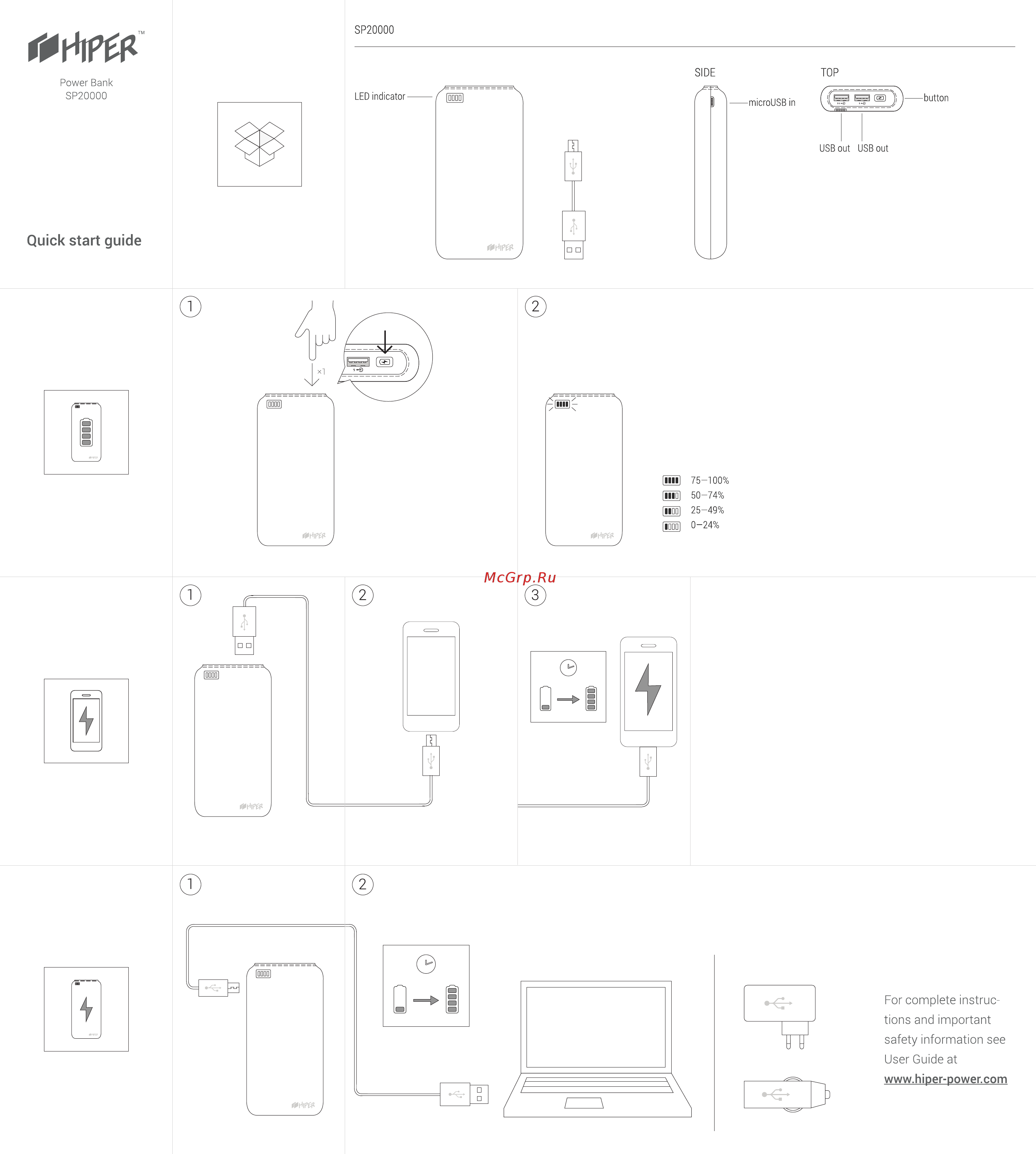 Hiper SP20000 White Инструкция по эксплуатации онлайн