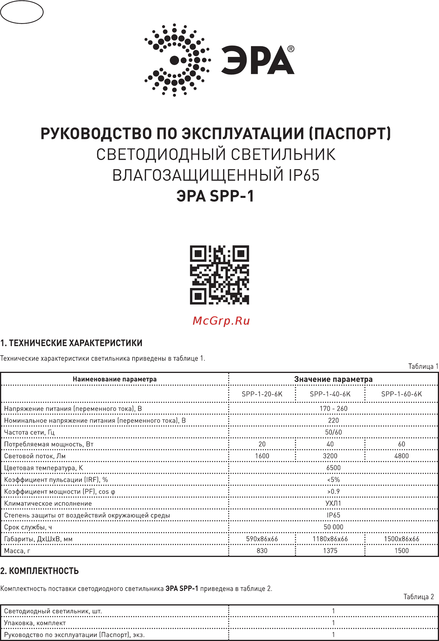 Era SPP-1-20-6K Инструкция по эксплуатации онлайн