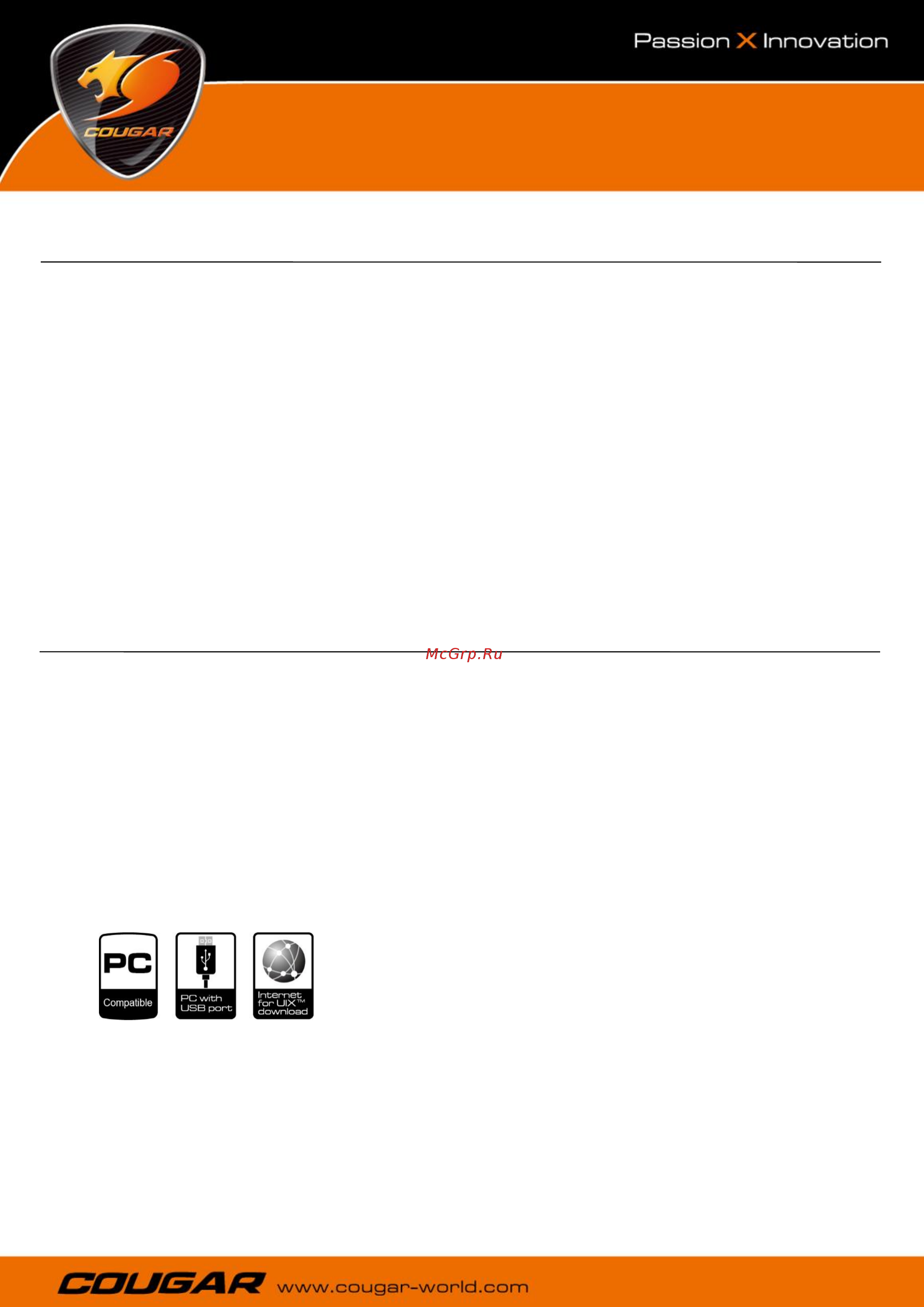 Cougar 600K [3/4] Specifications