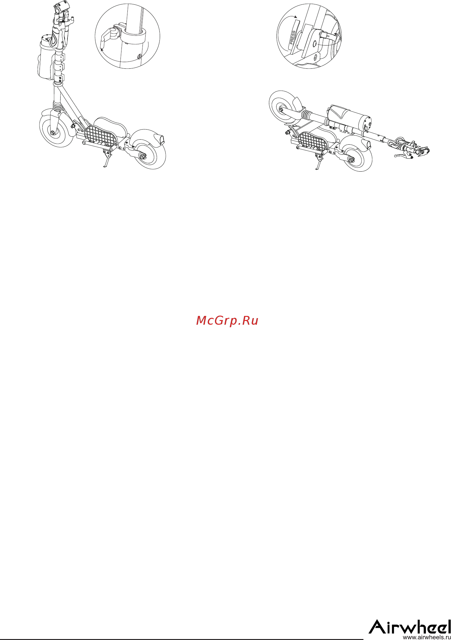 Airwheel Z3 162.8 WH White [11/15] Складывание