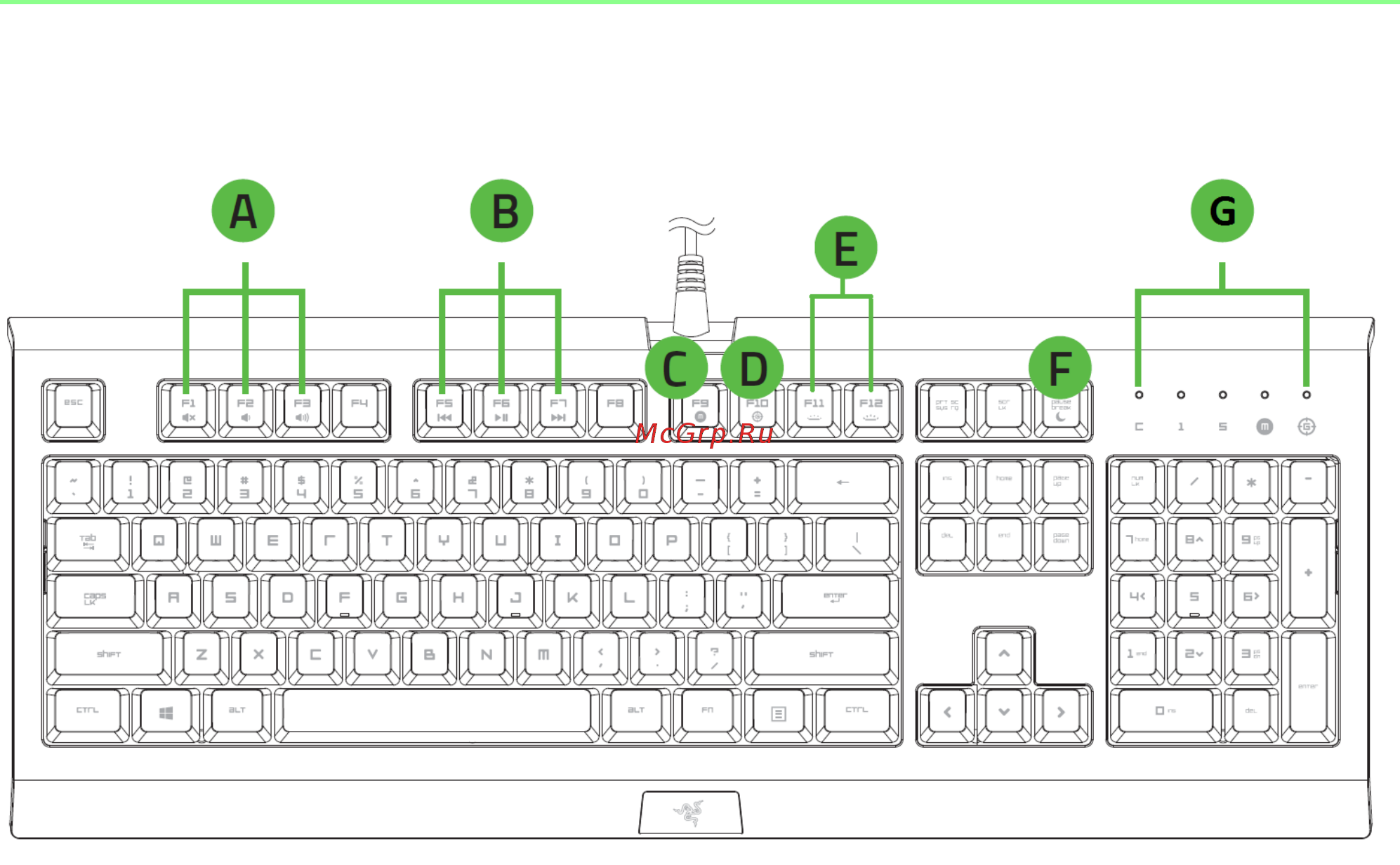 Razer Cynosa Pro (RZ03-01470200-R3R1) [5/32] Схема устройства