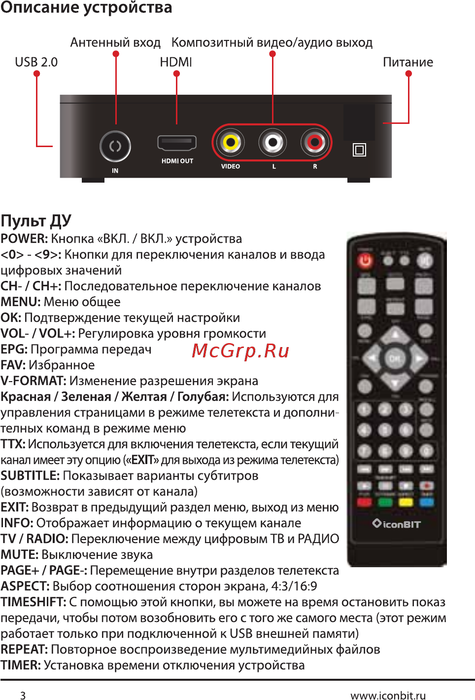 Iconbit Movie HDS T2 (MP-0302C) [4/18] Пульт ду