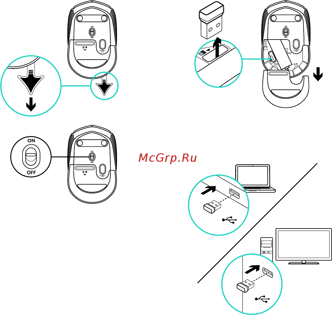 Logitech M170 Wireless (910-004642) Инструкция по эксплуатации онлайн [2/5] 582803