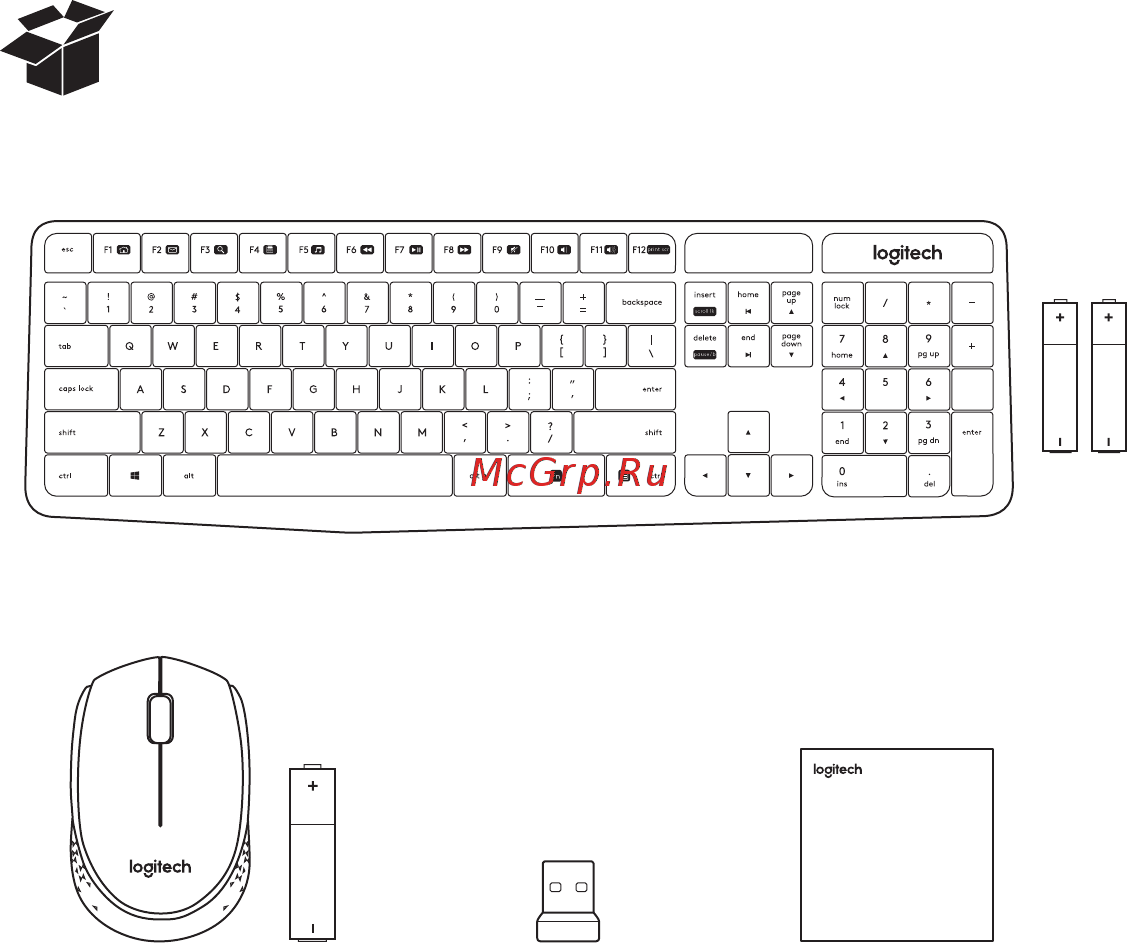Logitech MK235 Wireless (920-007948) Инструкция по эксплуатации онлайн [2/8] 583279