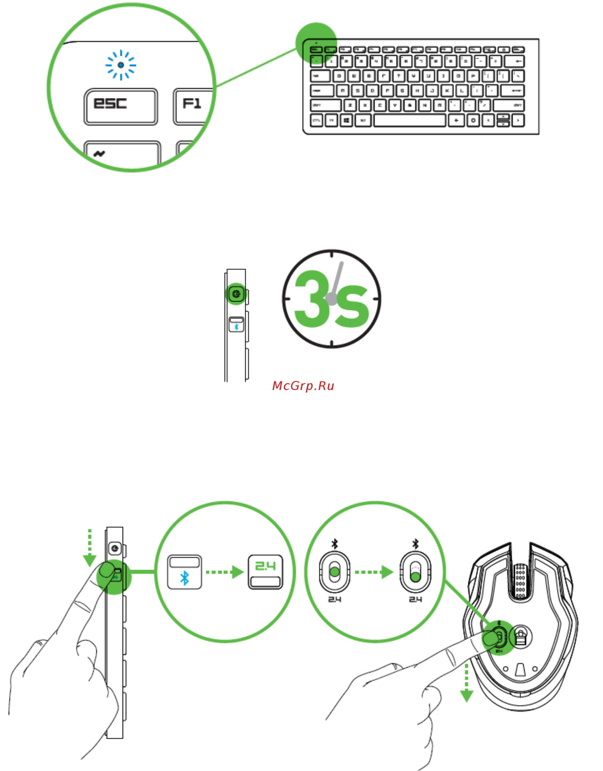 Razer Turret (RZ84-01330100-B3G1) [15/61] Подключение razer turret по беспроводному адаптеру