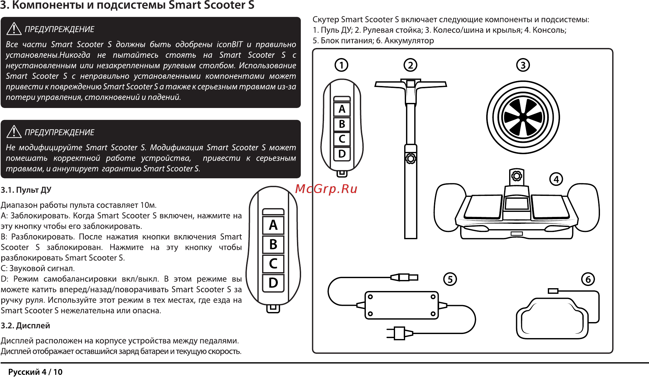 Iconbit Smart Scooter S (SD-0019K) [5/11] Пульт ду