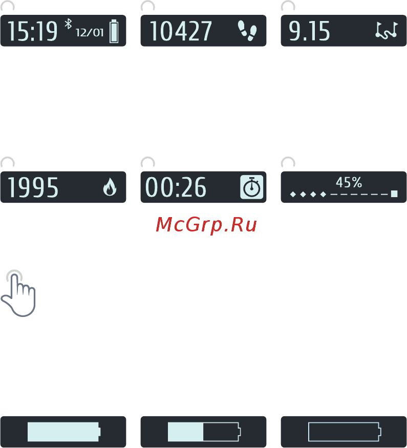 Onetrak Life Pro [5/18] Информация на дисплее браслета onetrak