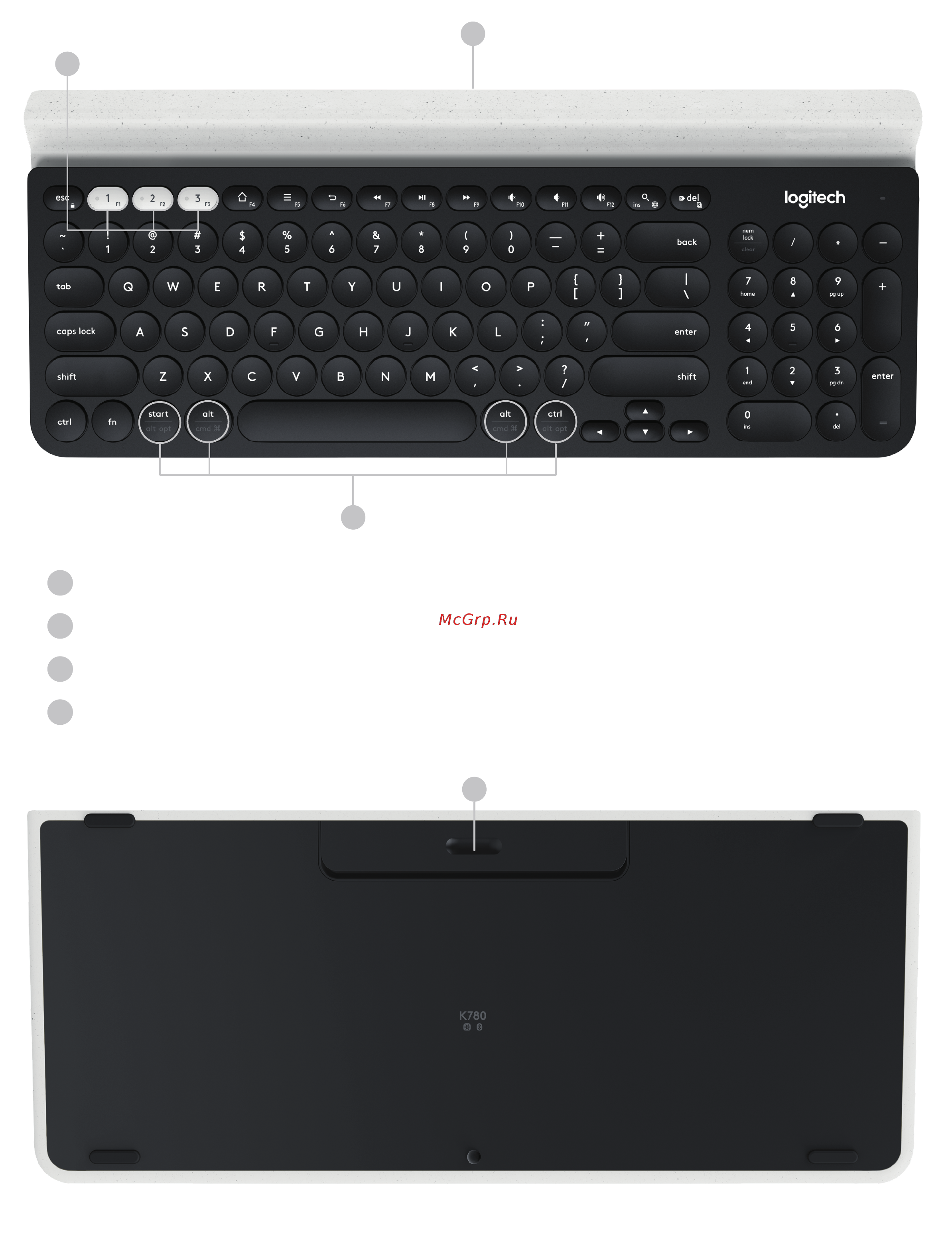 Logitech K780 Multi-Device [2/7] Две раскладки с обозначениями